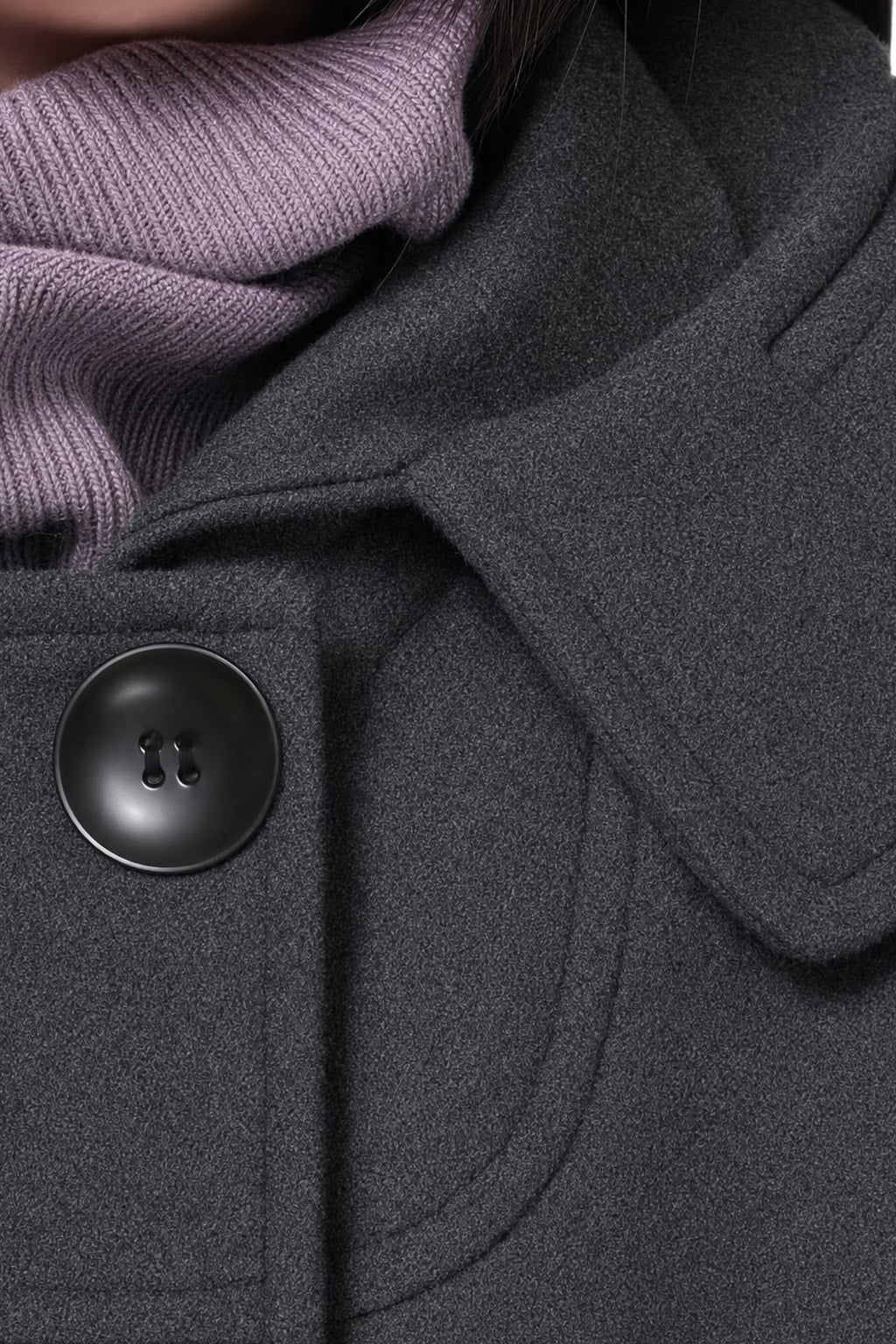 Hooded Double-Breasted Mid Length Coat Cozy Winter Layer - 6