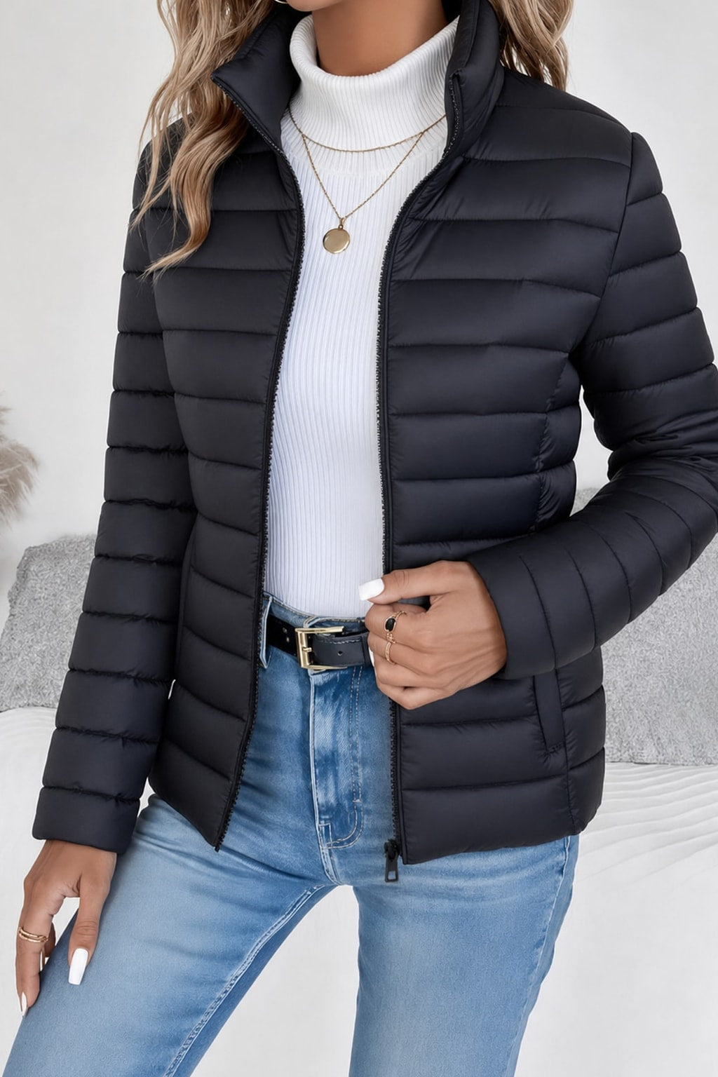 Warm Quilted Spring Jacket Lightweight & Water-Resistant - 3
