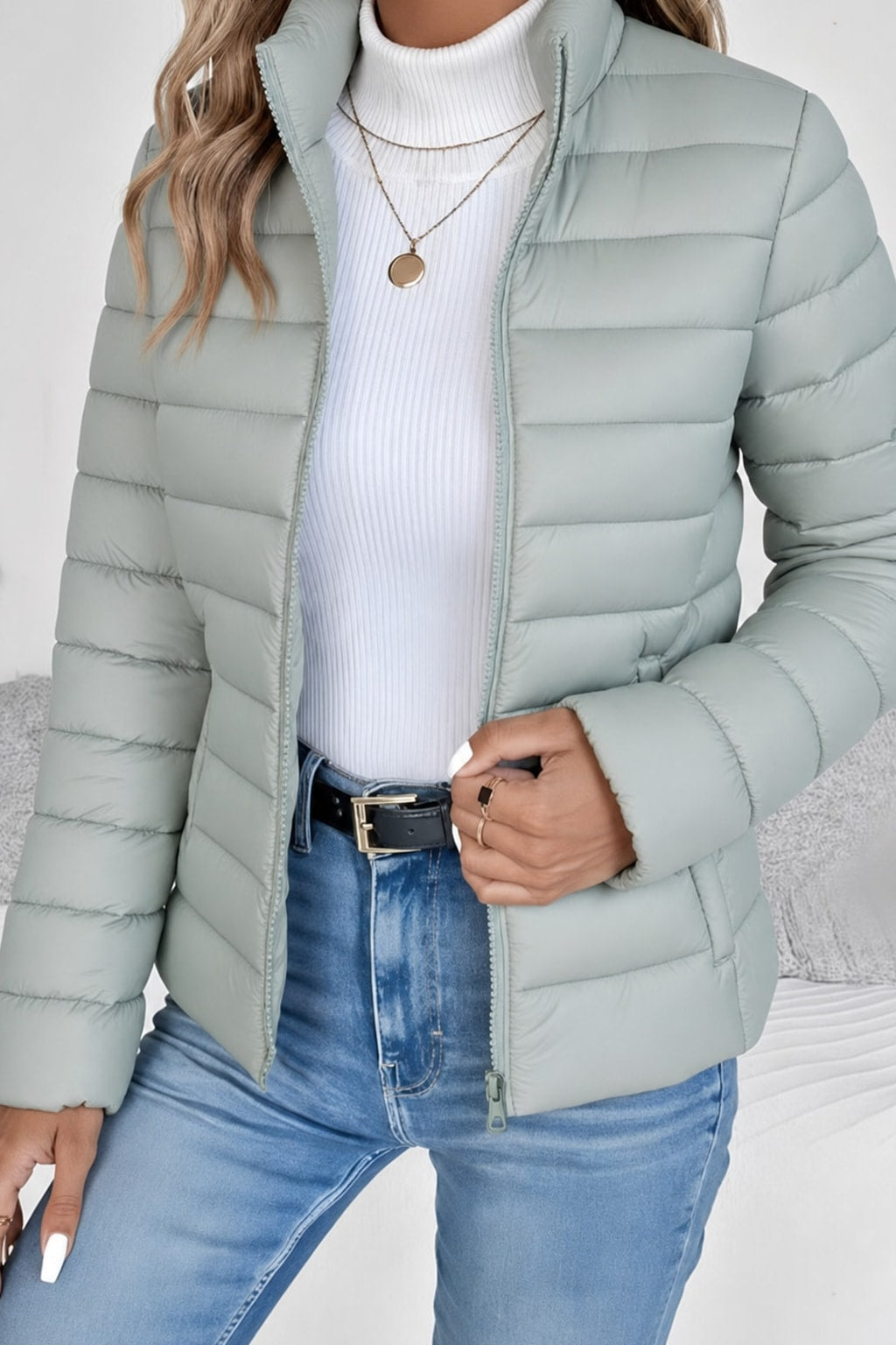Warm Quilted Spring Jacket Lightweight & Water-Resistant - 2