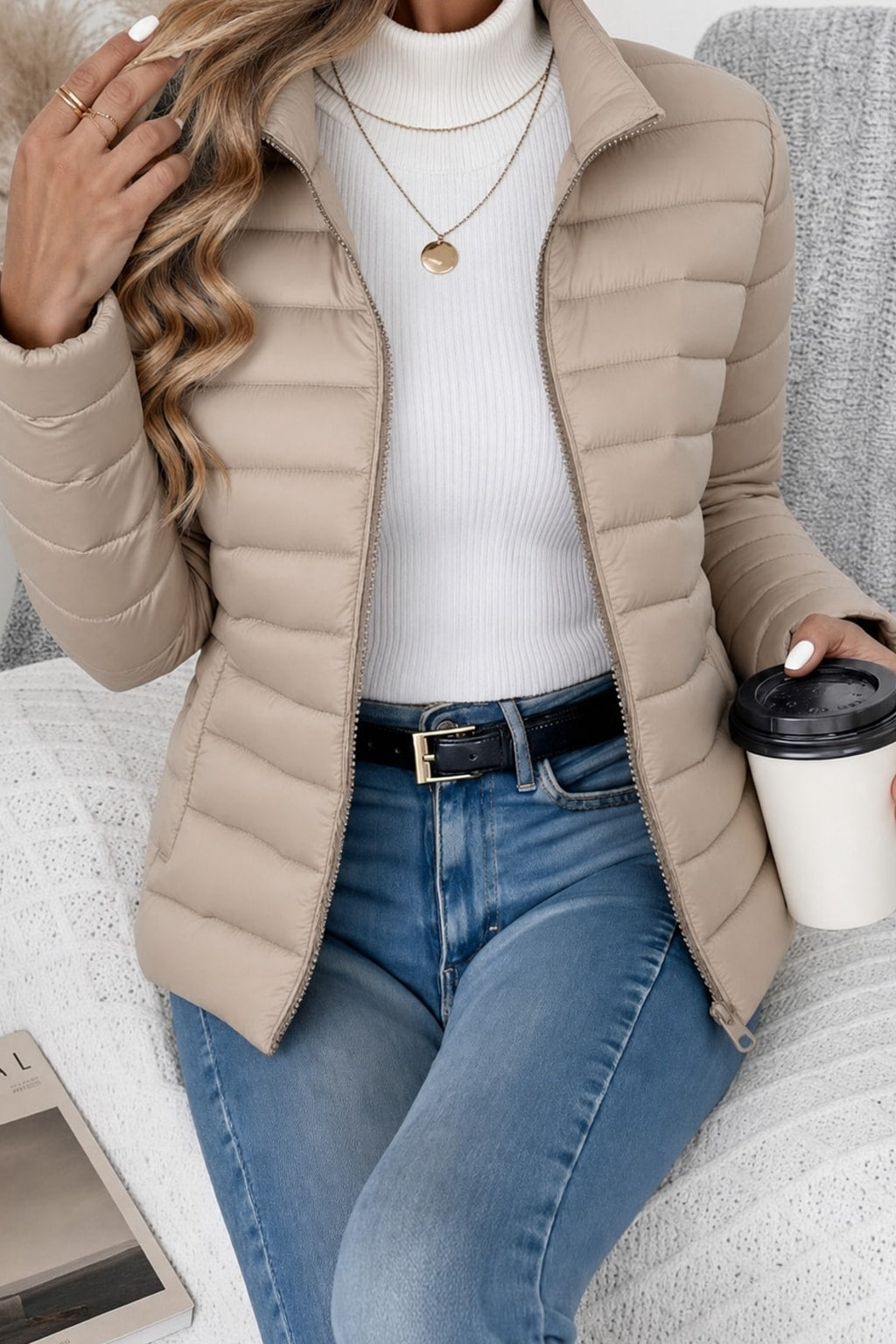 Warm Quilted Spring Jacket Lightweight & Water-Resistant - 4