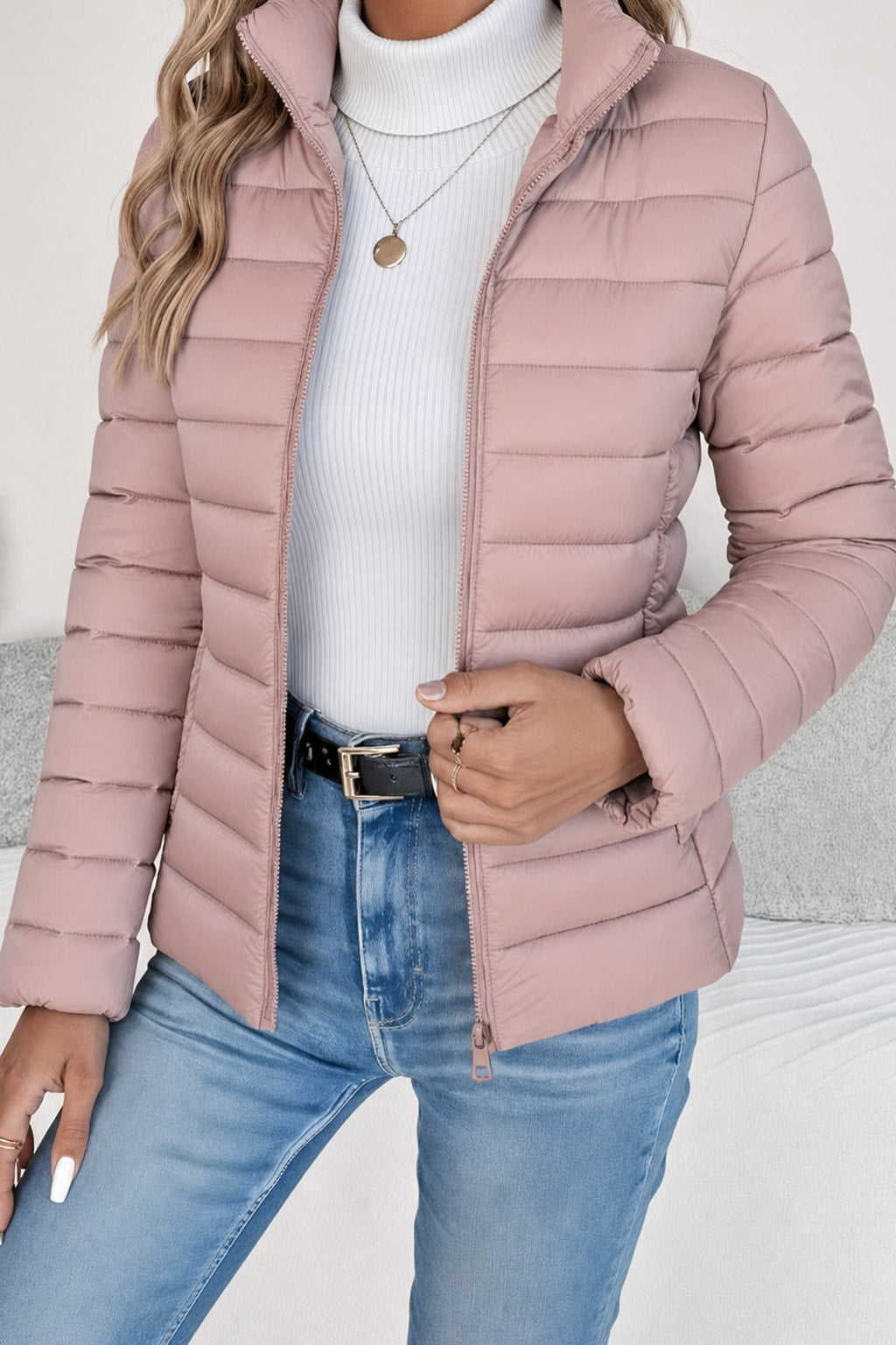 Warm Quilted Spring Jacket Lightweight & Water-Resistant - 5