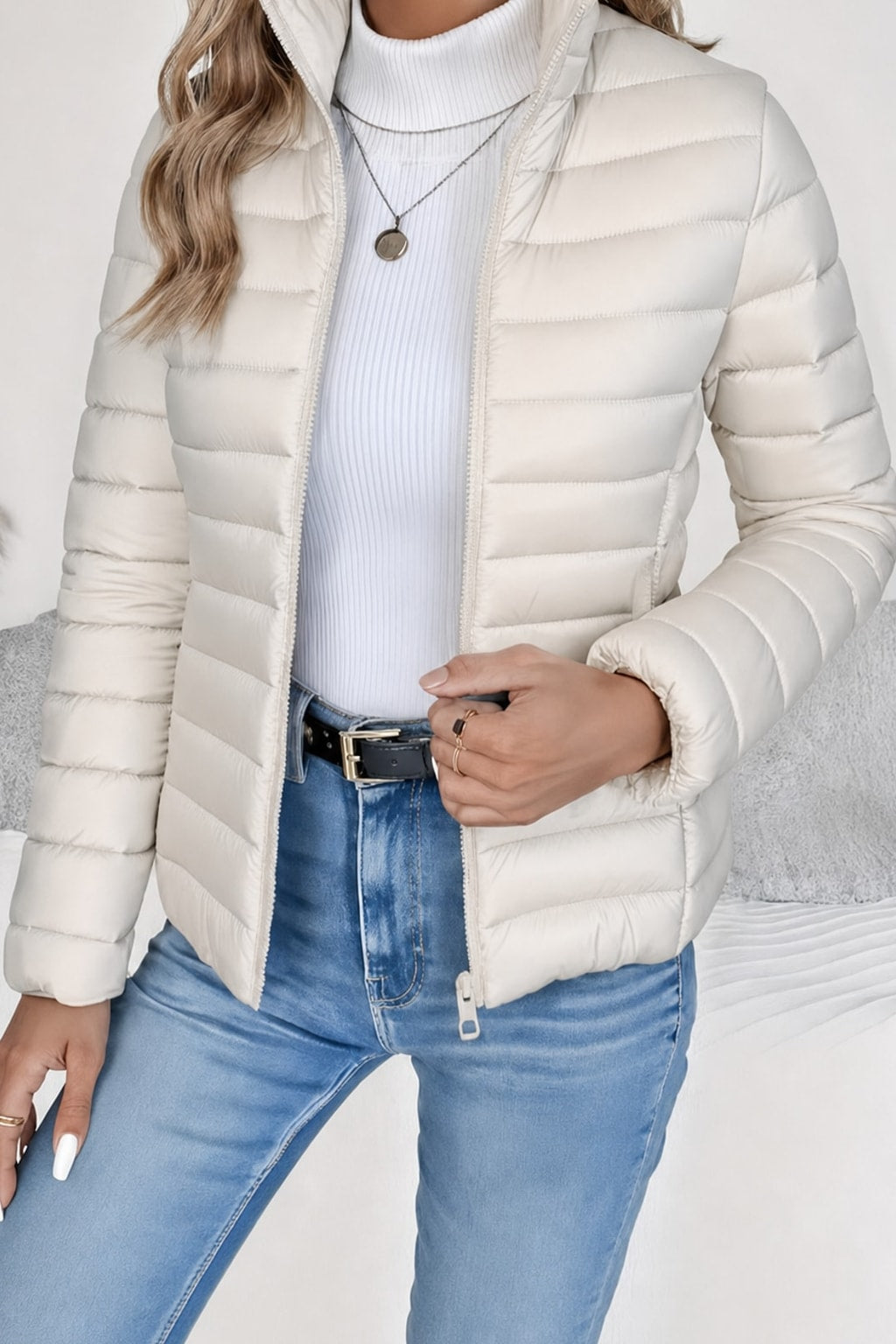 Warm Quilted Spring Jacket Lightweight & Water-Resistant - 6