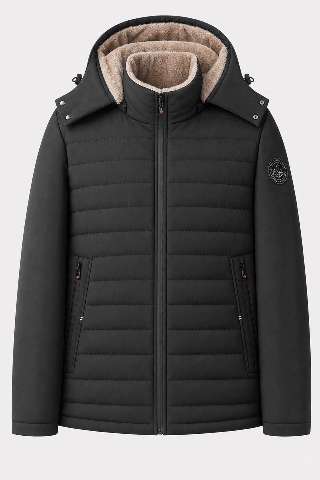 Hooded Insulated Winter Coat Quilted Warm Lining - 1