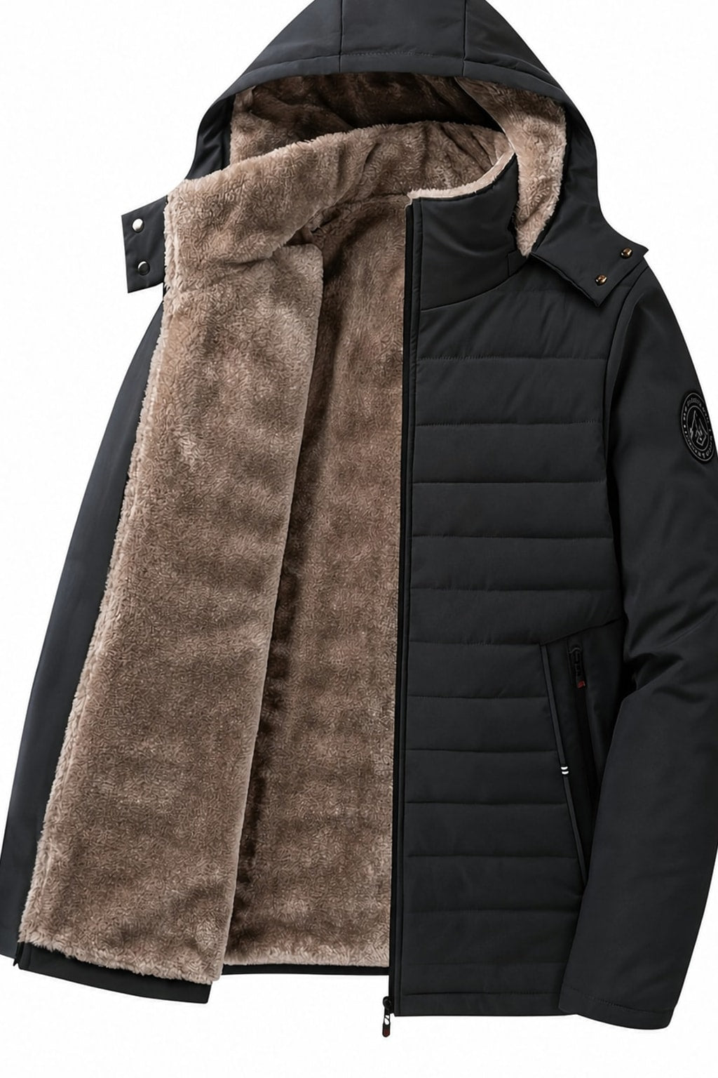 Hooded Insulated Winter Coat Quilted Warm Lining - 7