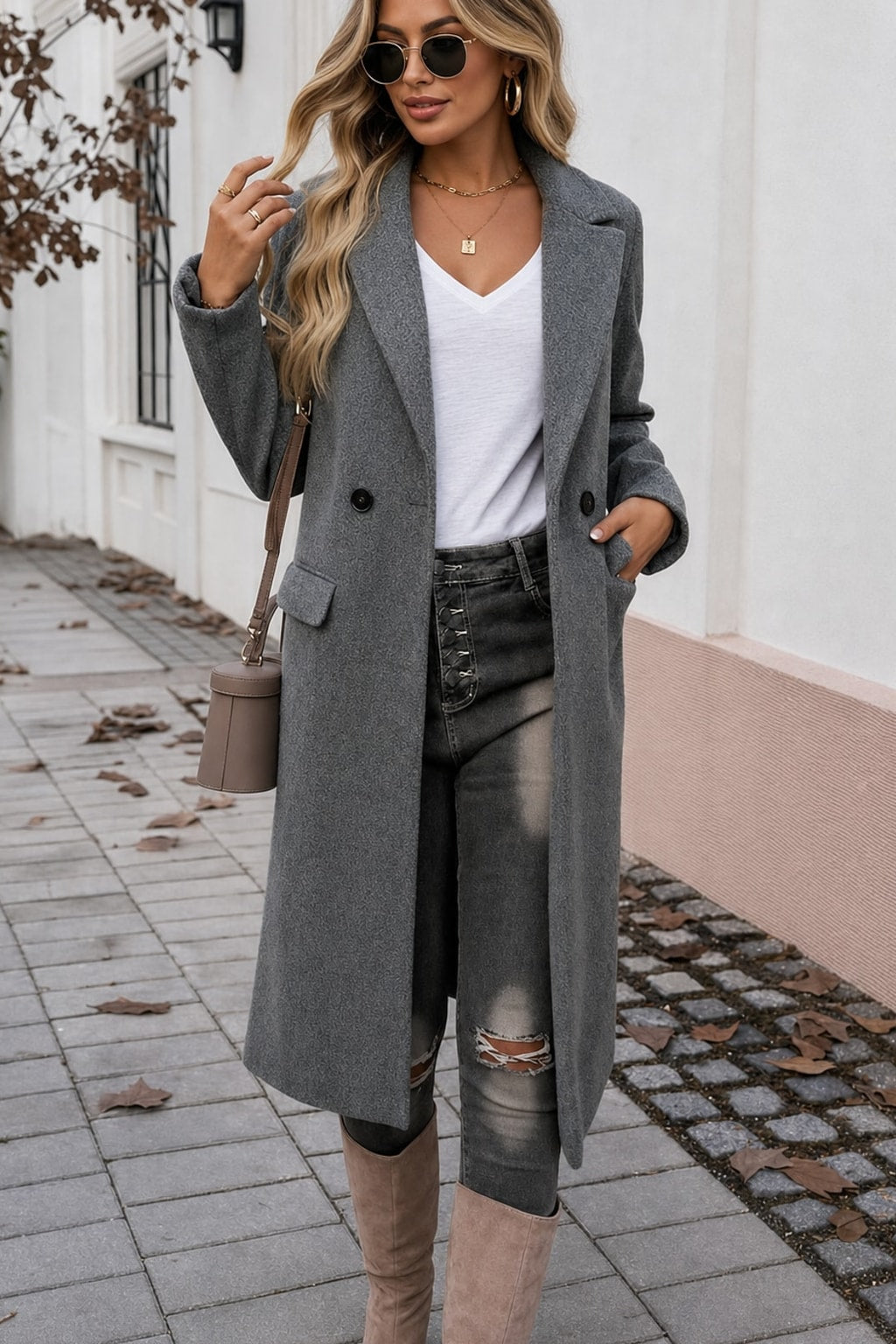 Tailored Longline Coat Warm, Pocketed Everyday Wear - 2