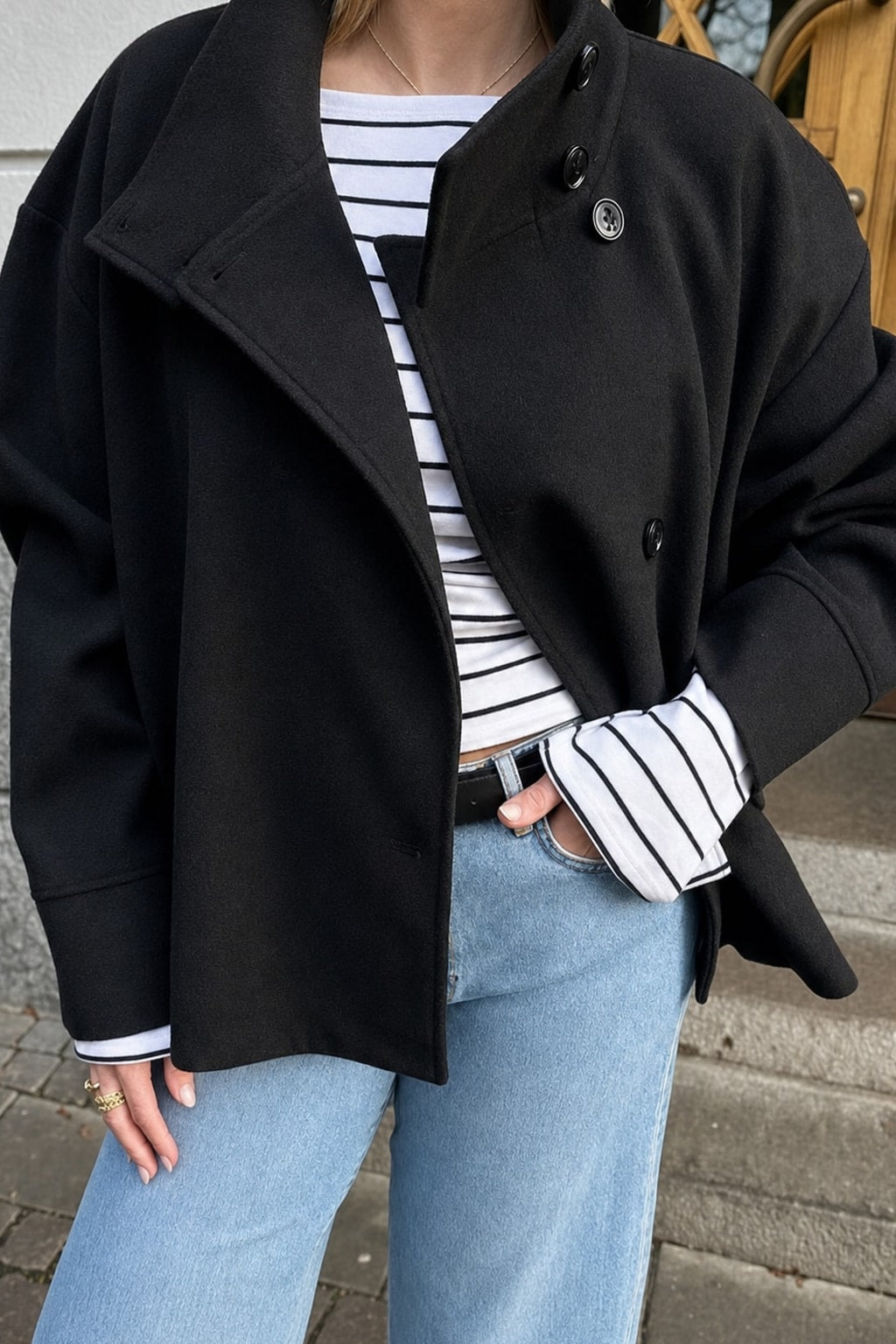 Cozy High Neck Tailored Blazer Structured Fit for Work & Weekend - 3