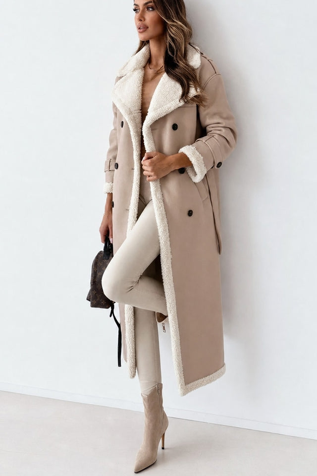 Women's A-Line Warm Coat With Lining & Pockets - 2