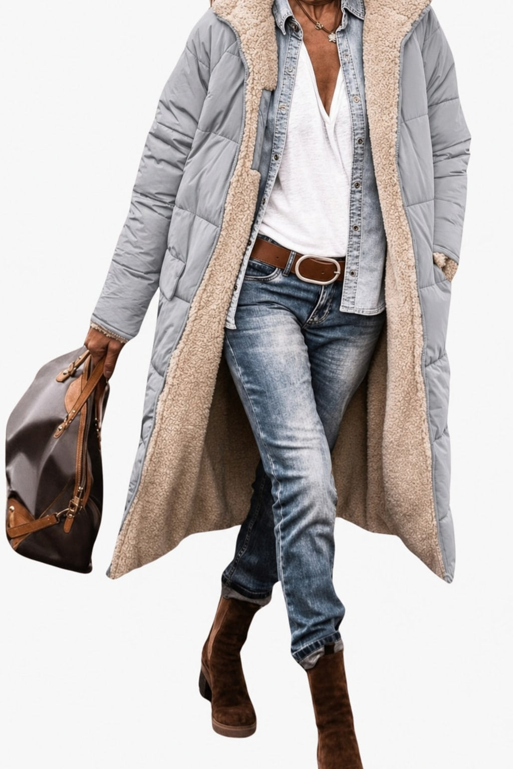 Reversible Tailored Coat Long Winter Fit - 5