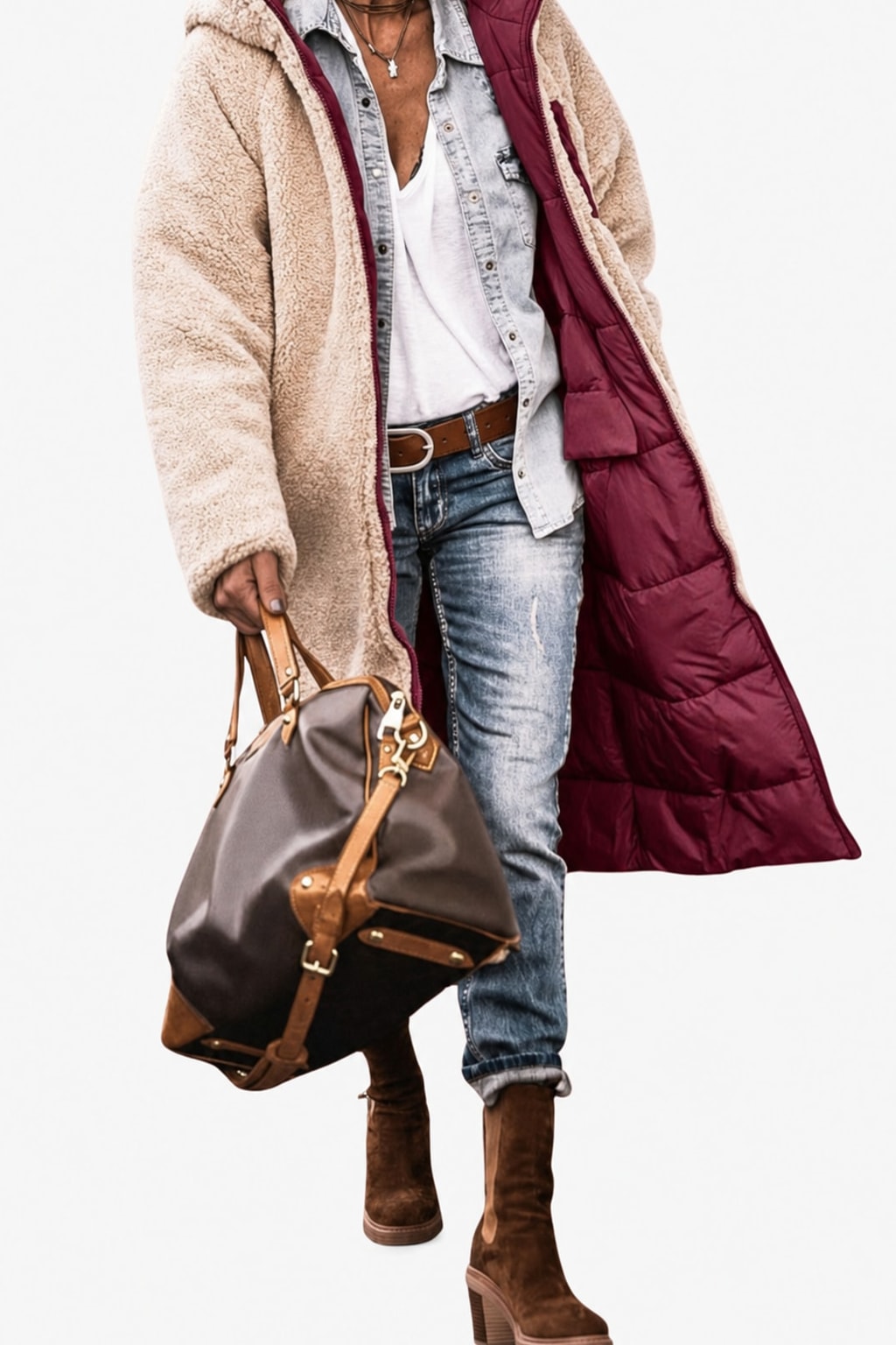 Reversible Tailored Coat Long Winter Fit - 4