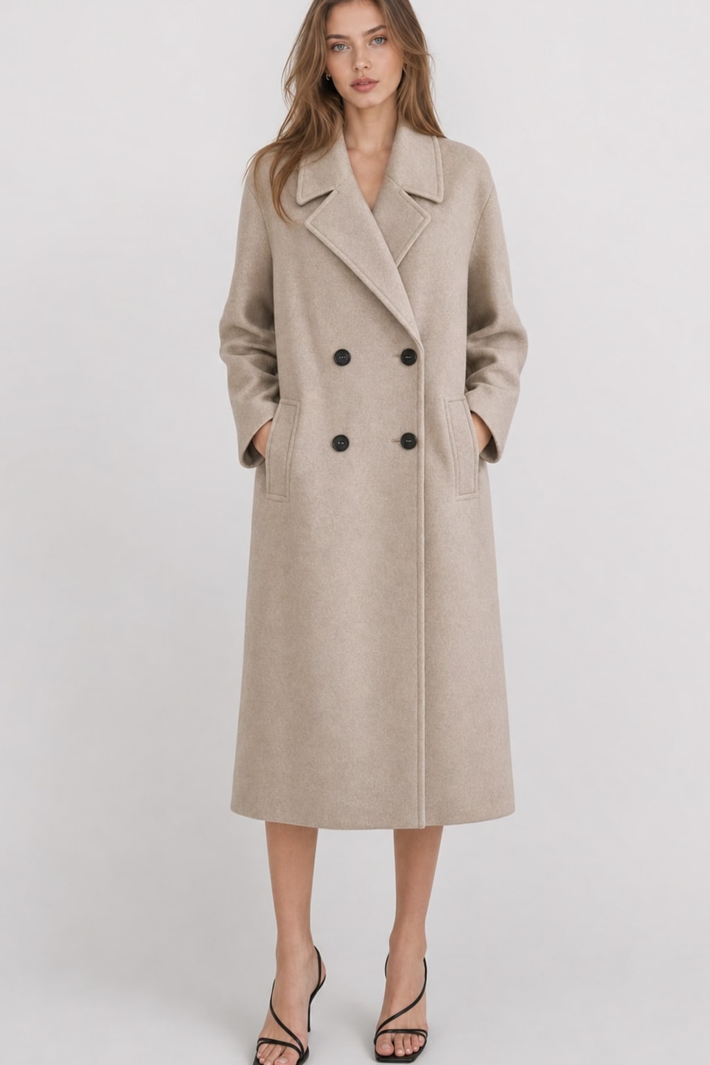 Elegant Blend Double-Breasted Overcoat - 2