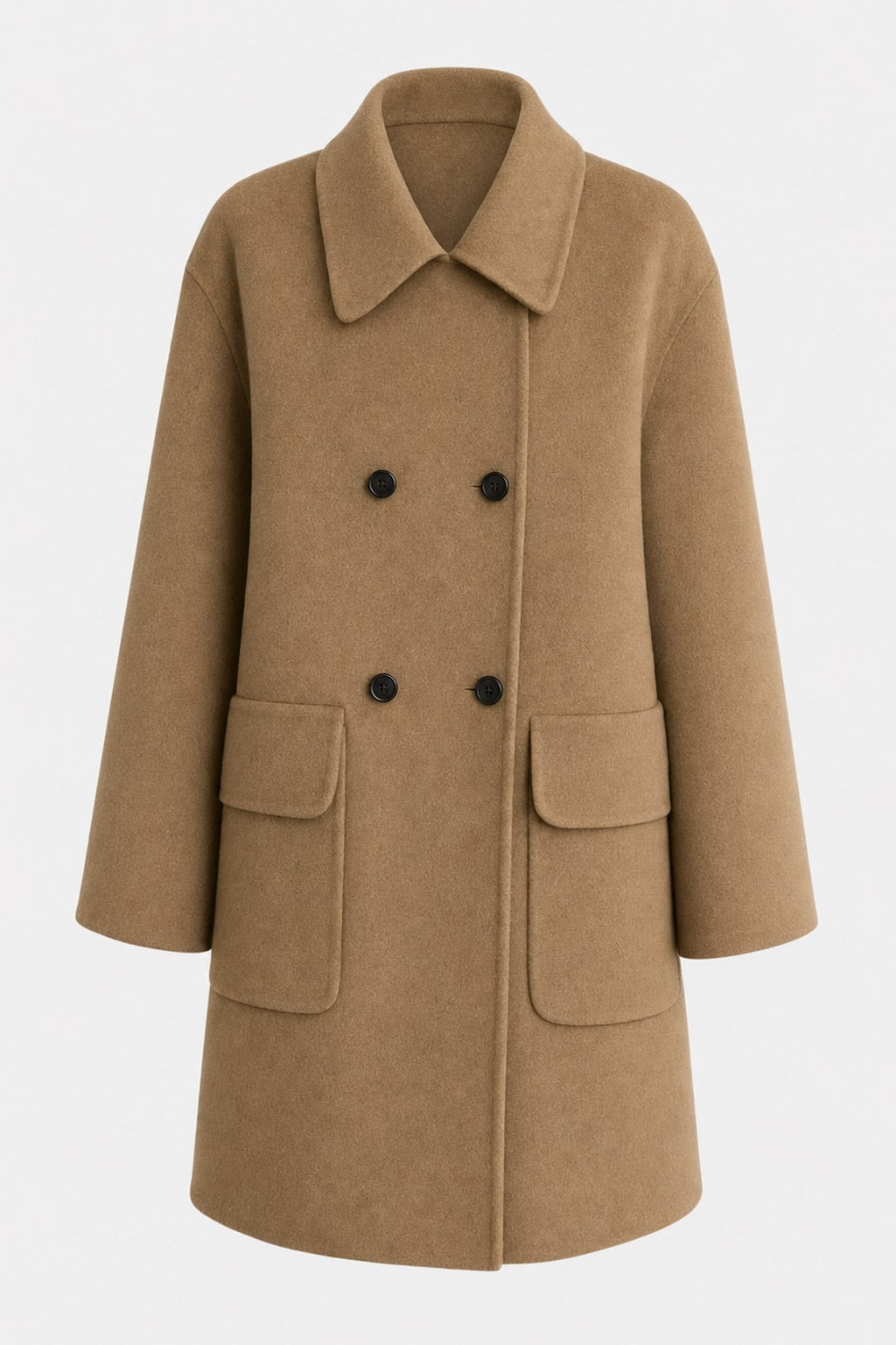 Cozy Formal Coat With Double Breasted Tailored Fit - 1