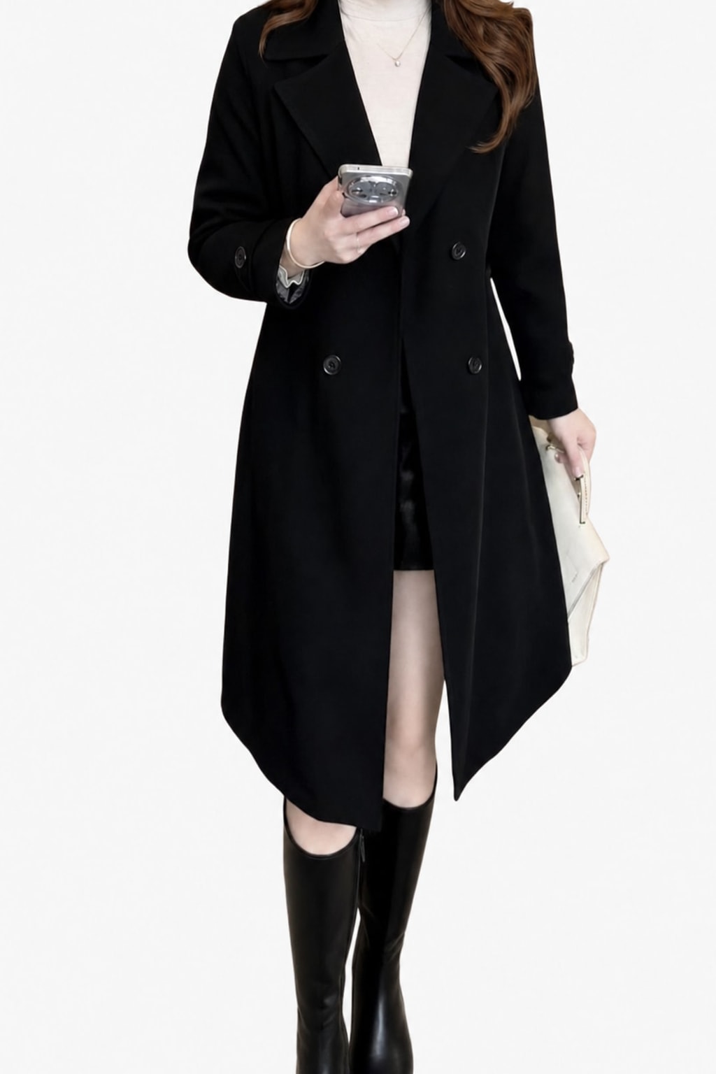 Belted Longline Trench Coat Classic Everyday Outerwear - 9
