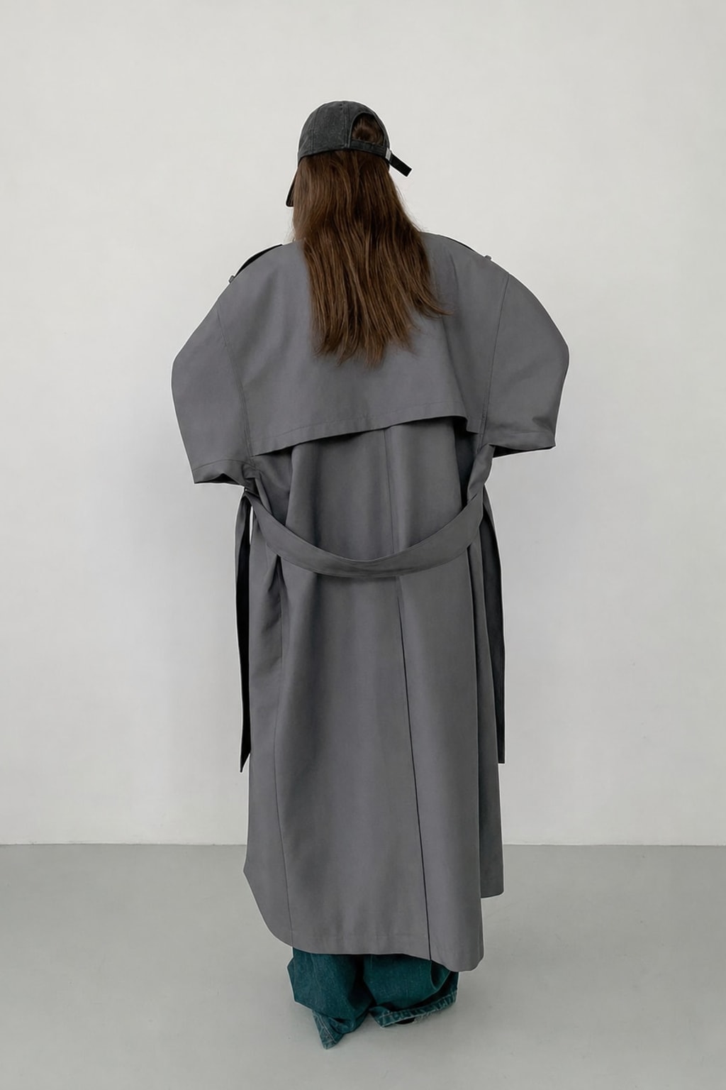 Cozy Polyester Trench Coat with Oversized Fit - 7