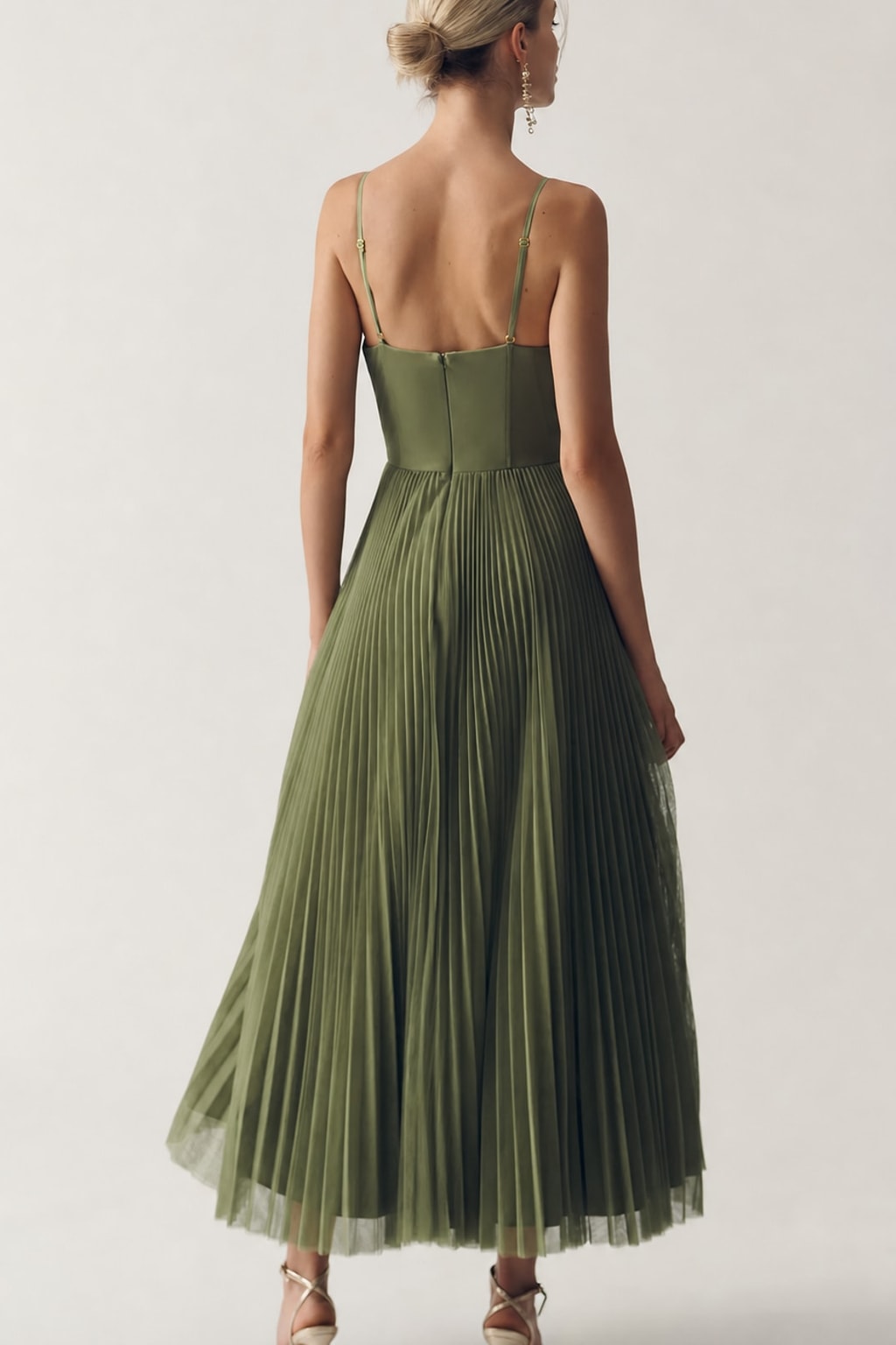 Structured Corset Midi Dress for Special Occasions - 3