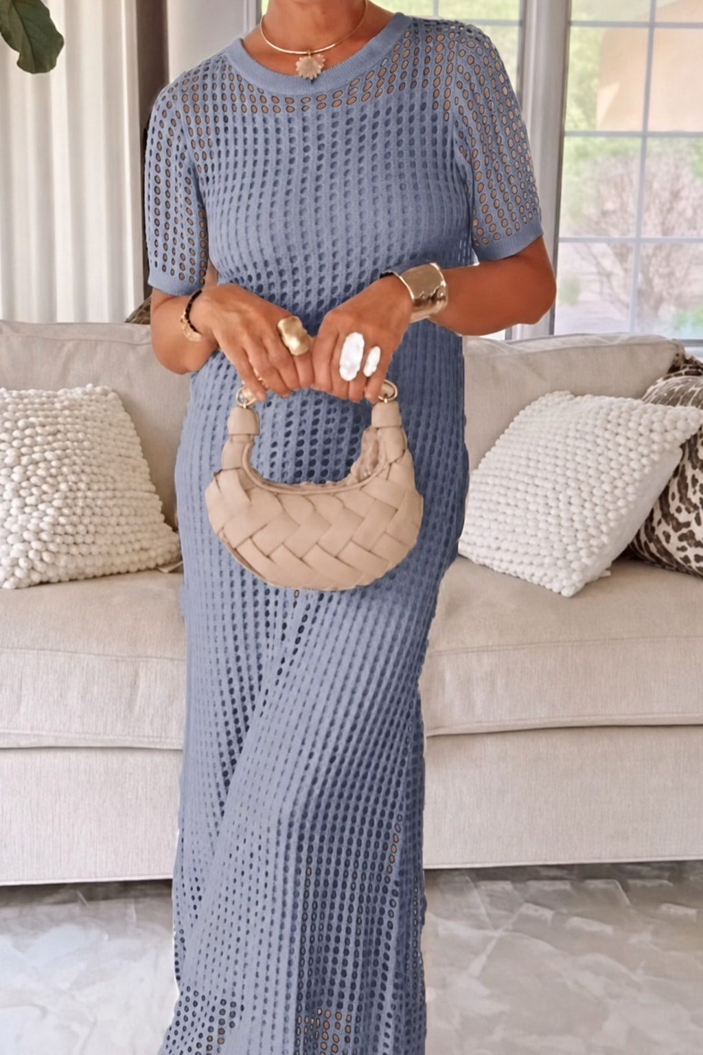 Layered Two-Piece Maxi Dress With Flowy Overlay - 11