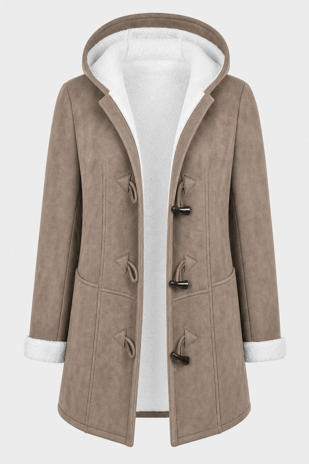 Fleece-Lined Winter Coat with Hood - 1