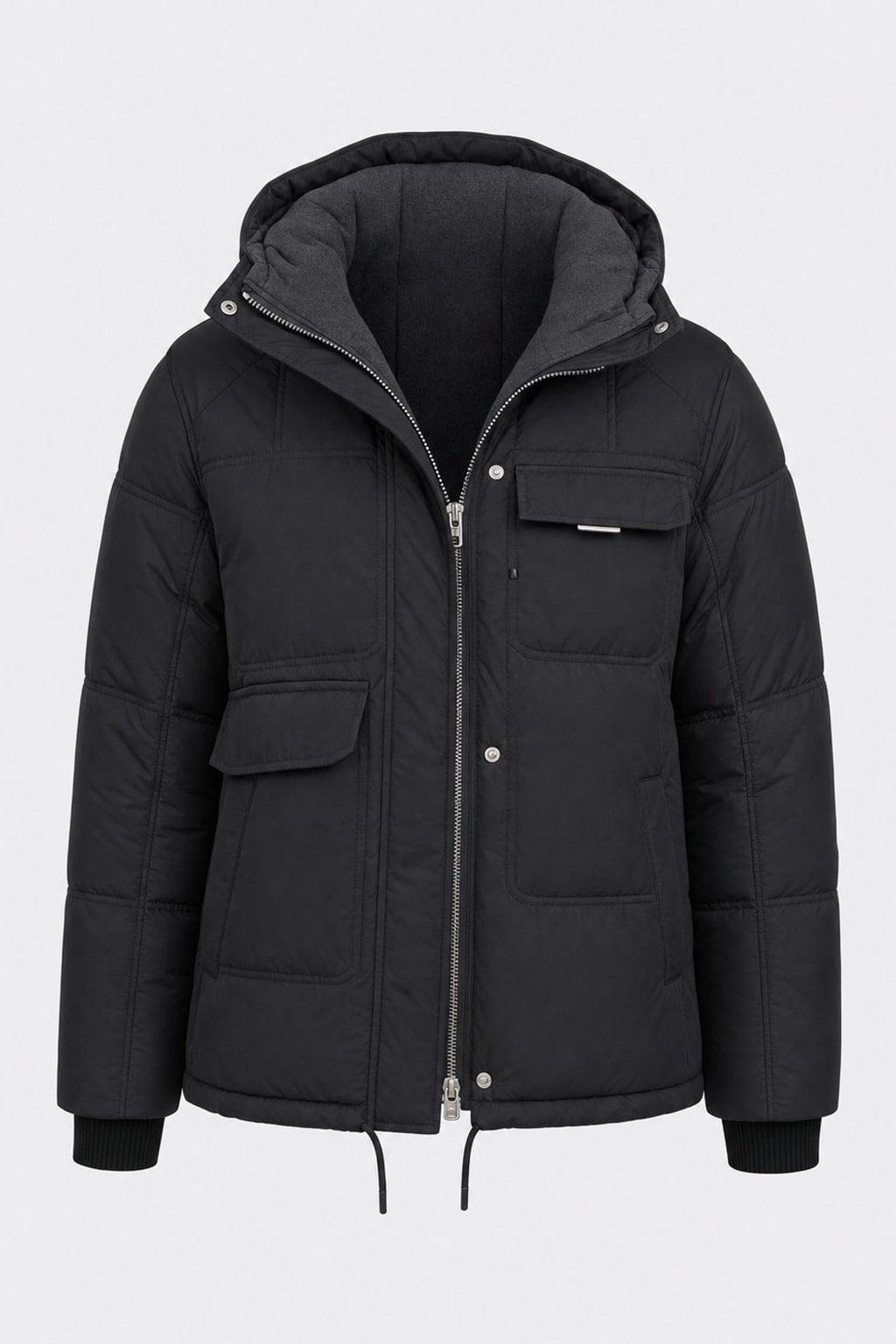 Quilted Effortless Puffer Jacket With Hood - Lightweight Womens Coat - 1