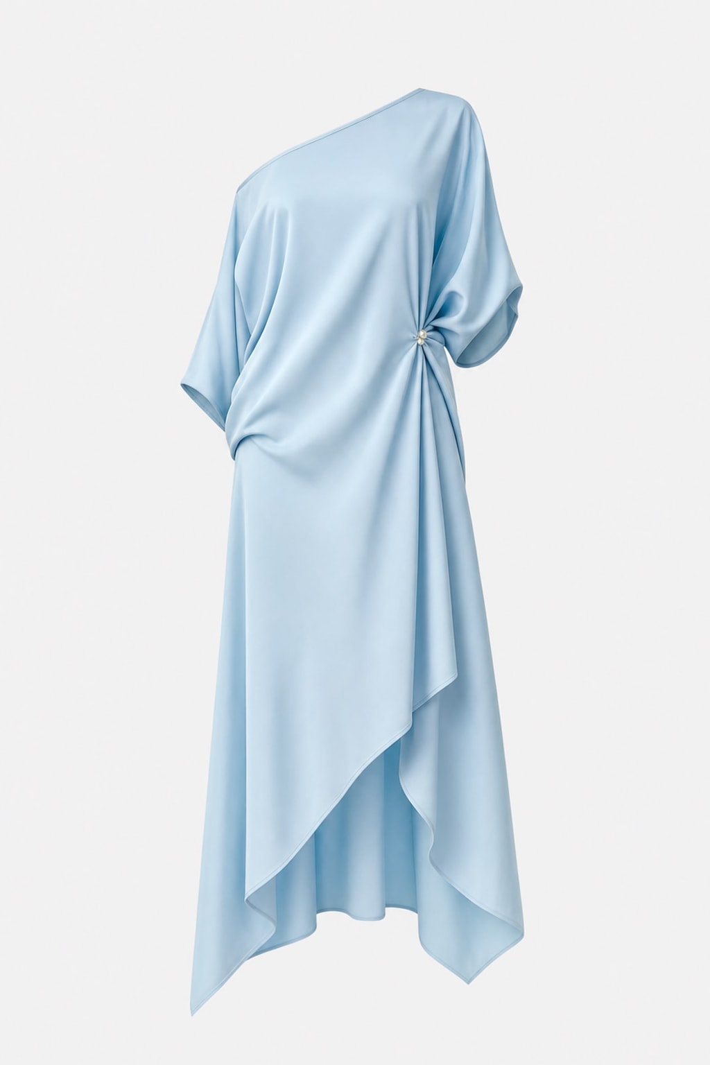 Draped One-Shoulder Dress for Women - 1