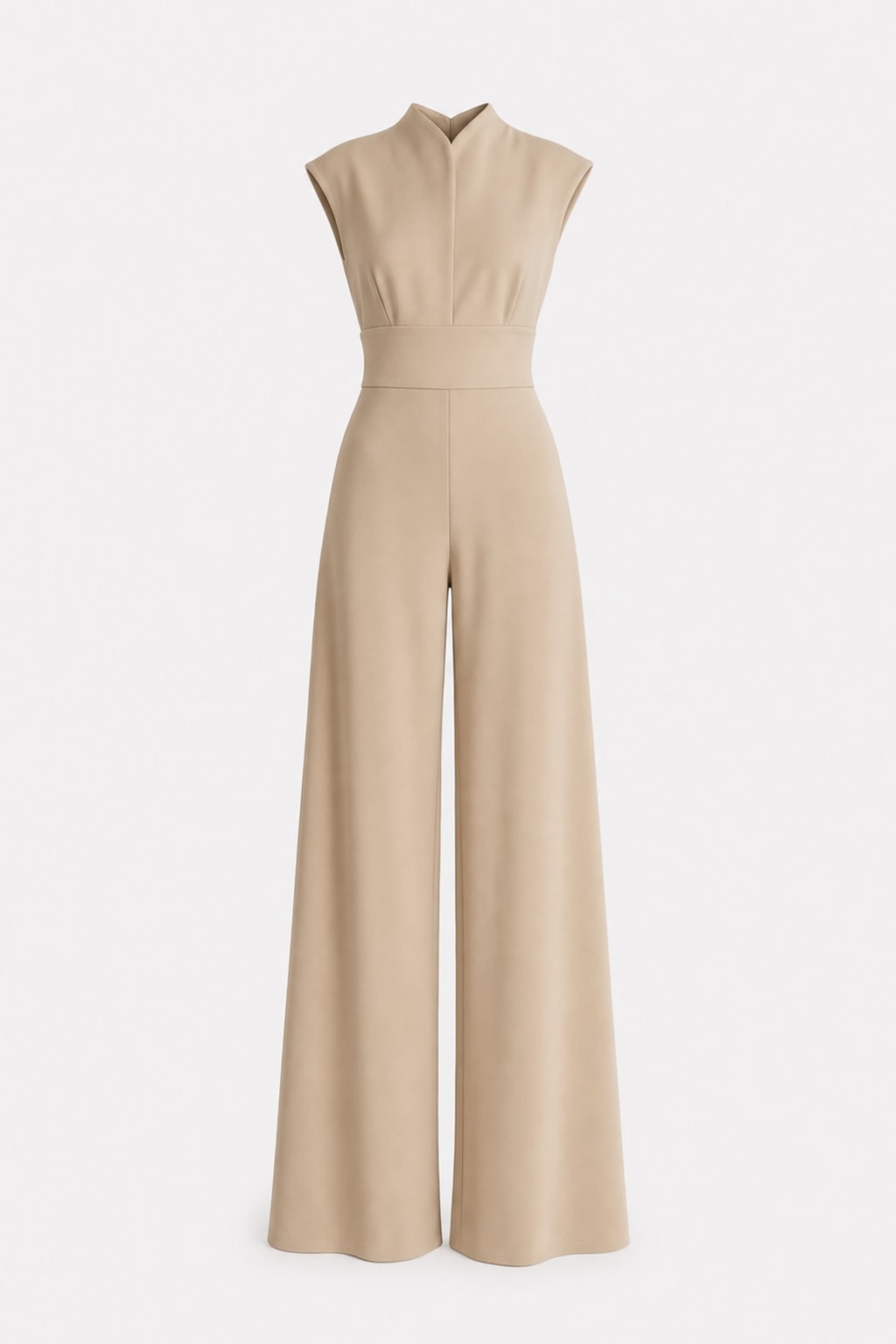 Sleeveless Wide-Leg Jumpsuit With Belted Waist - 1