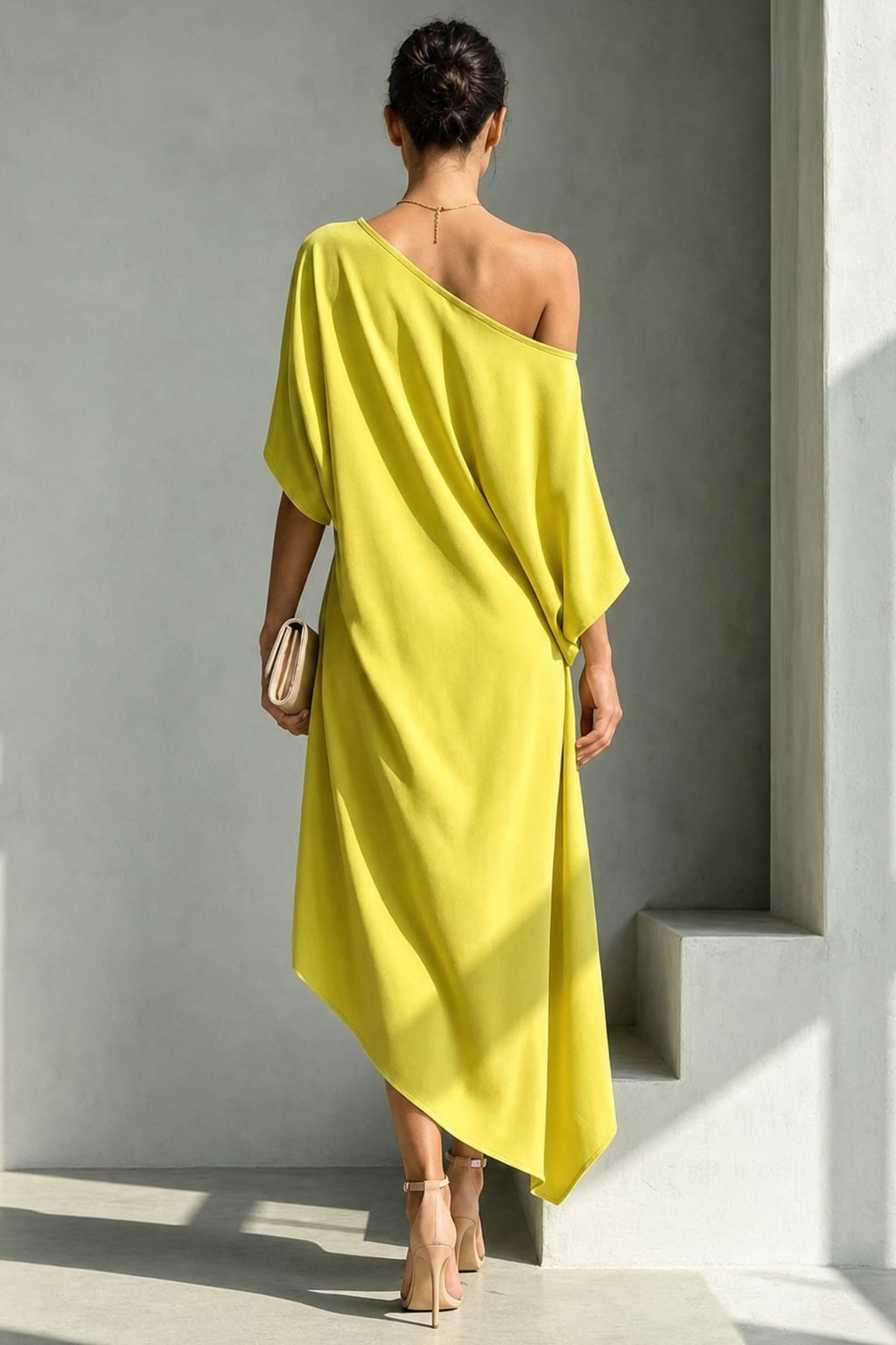 Draped One-Shoulder Dress for Women - 6