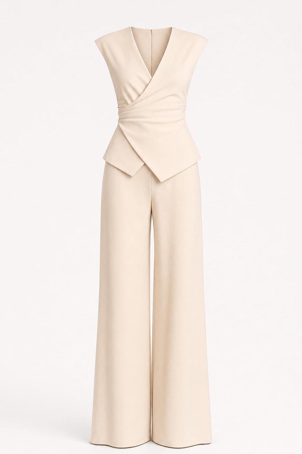 V-Neck Wide-Leg Two-Piece Set - 1