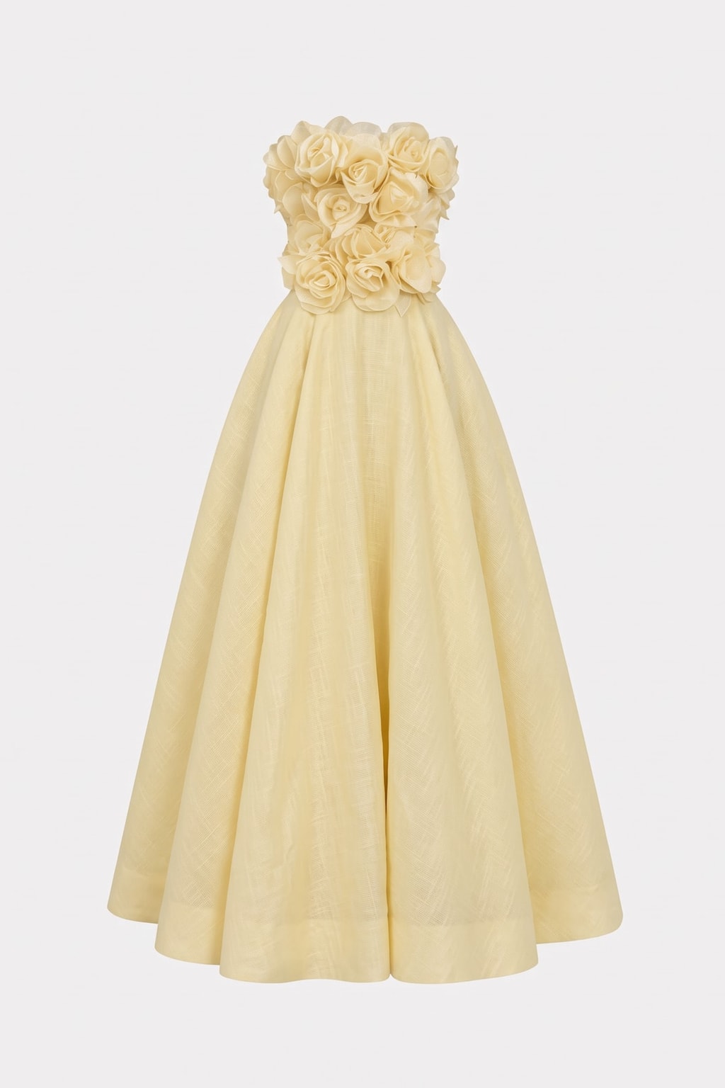 Polyester Off-Shoulder Rosette Midi Dress - 1