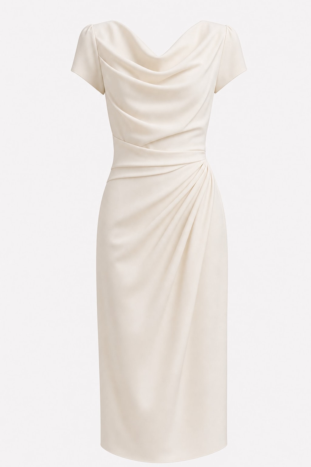 Elegant Pleated A-Line Midi Dress - 1