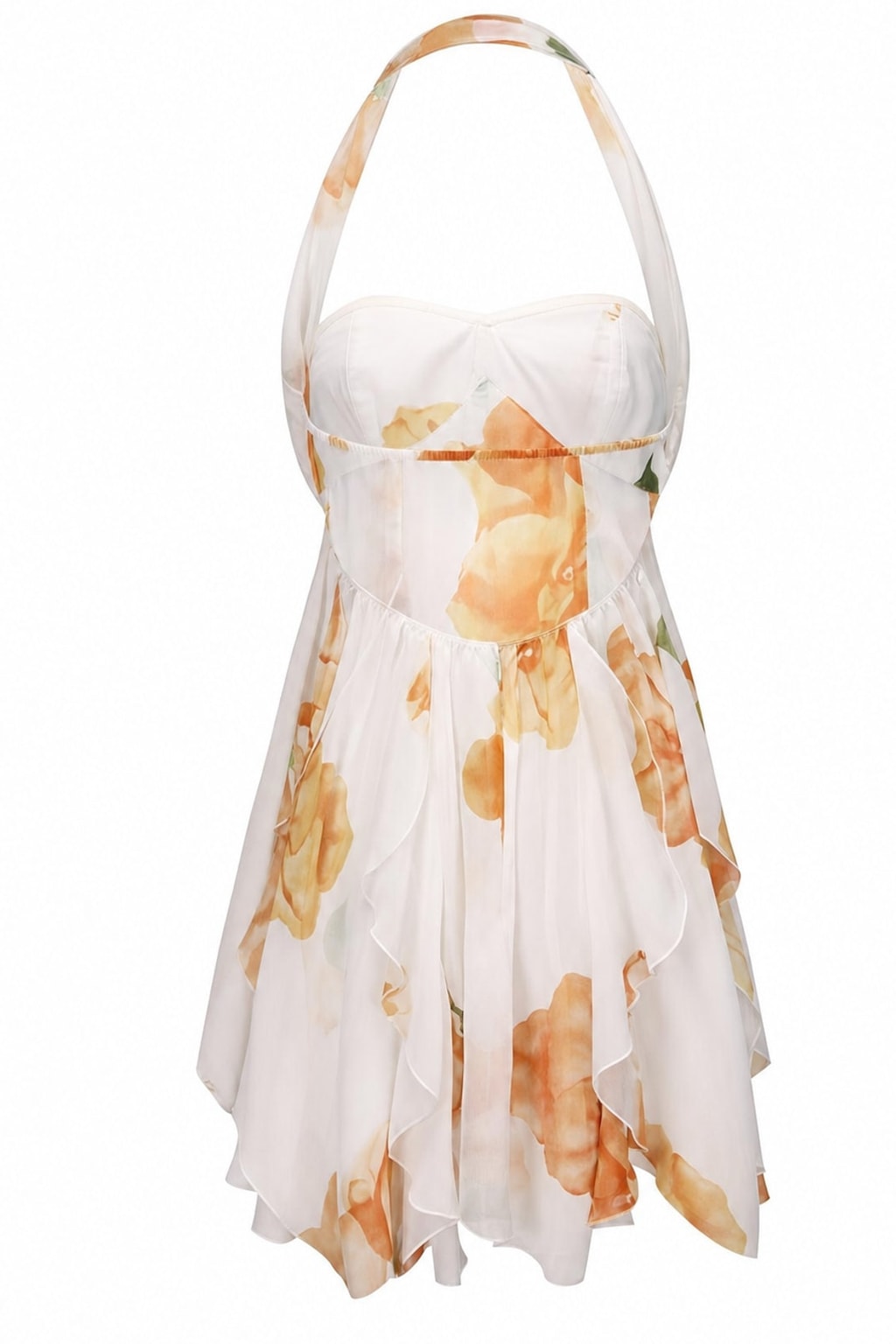 Effortless Floral Print Halter Neck Mini Dress - 9