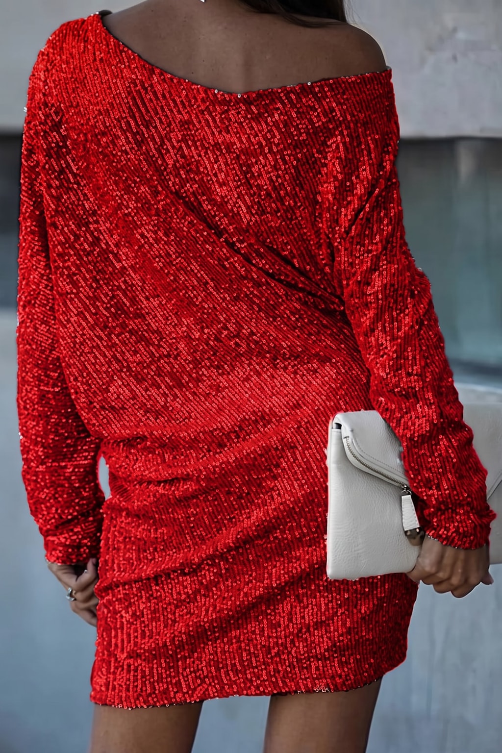 Spandex Sequin Off-Shoulder Mini Dress - 13