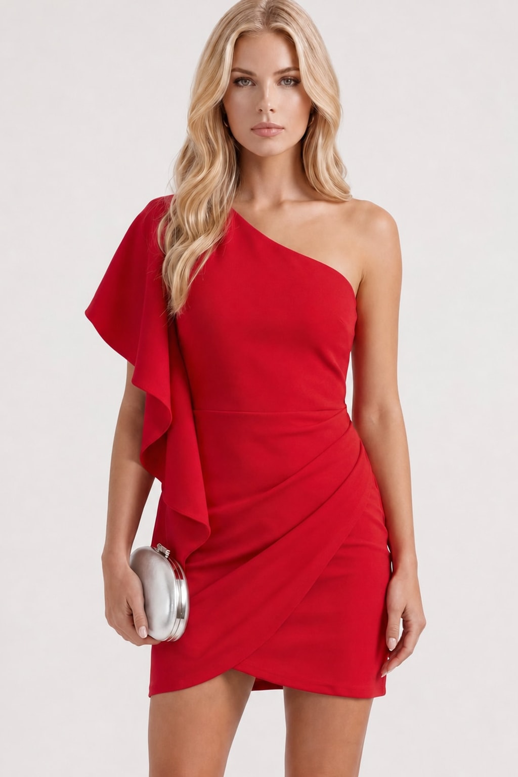 Ruched One-Shoulder Bodycon Mini Dress - 3