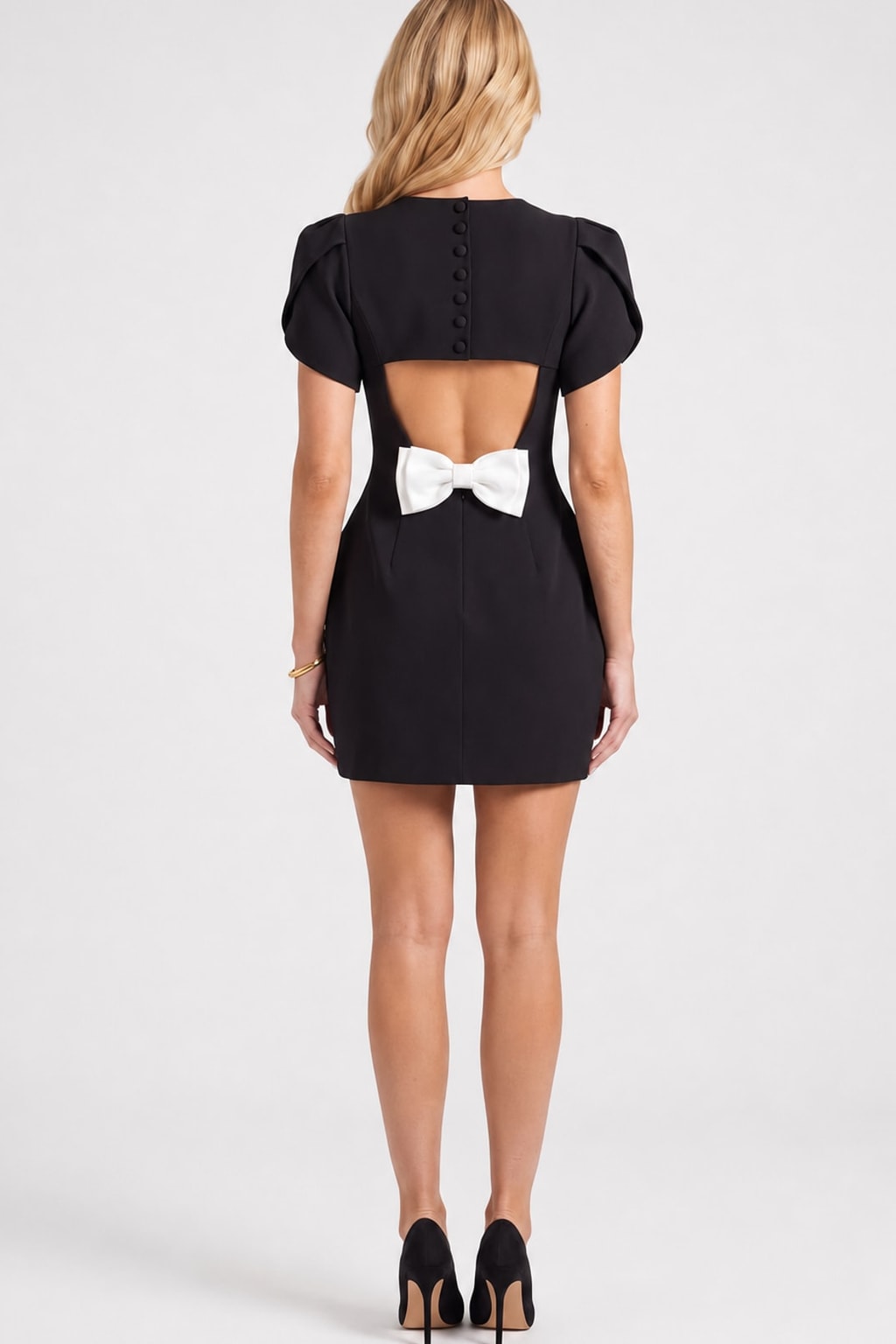 Petal Sleeve Flared Mini Dress - 5