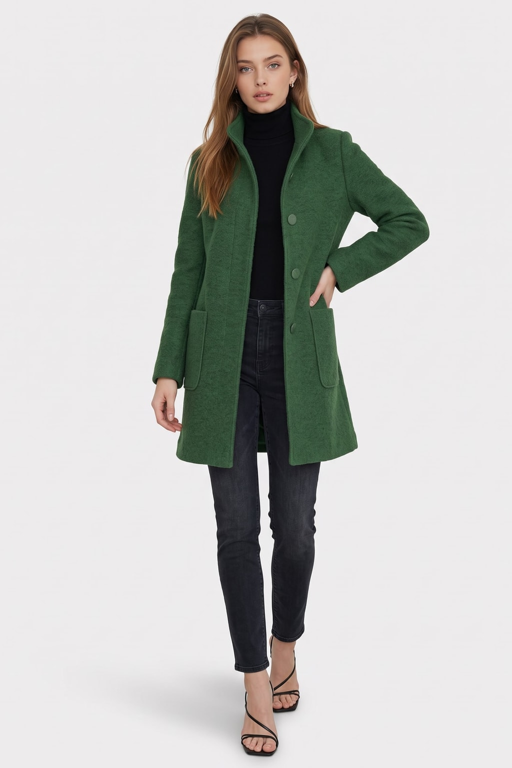 Stand-Collar Tailored Coat With Warm Everyday - 6