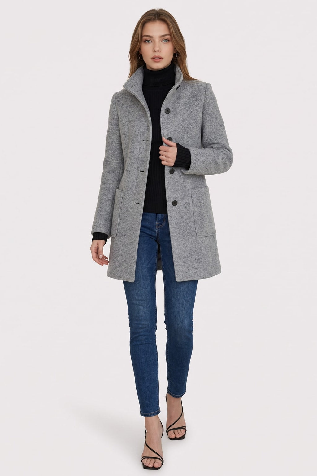 Stand-Collar Tailored Coat With Warm Everyday - 10