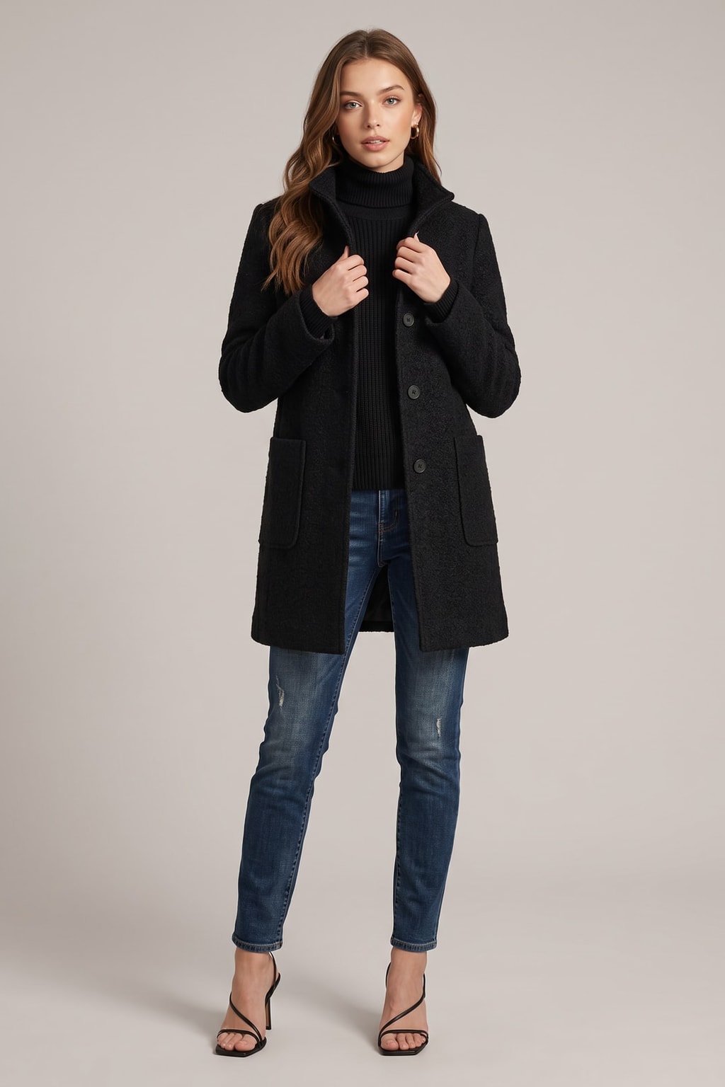 Stand-Collar Tailored Coat With Warm Everyday - 8