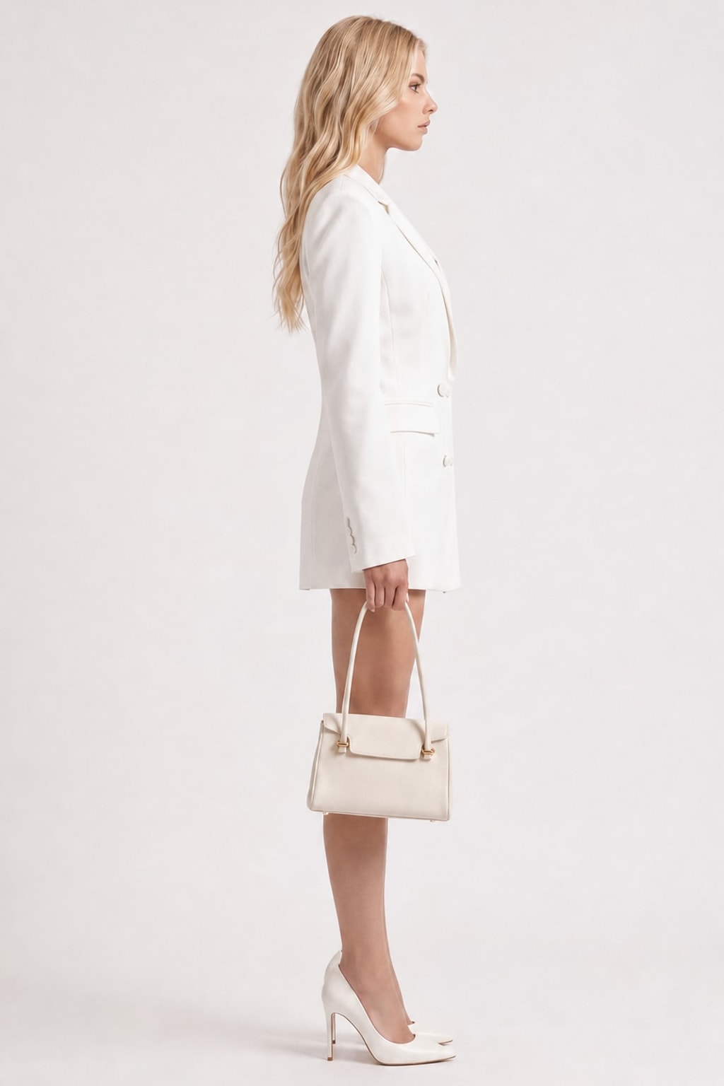 Blazer Mini Dress With Double-Breasted Front - 5