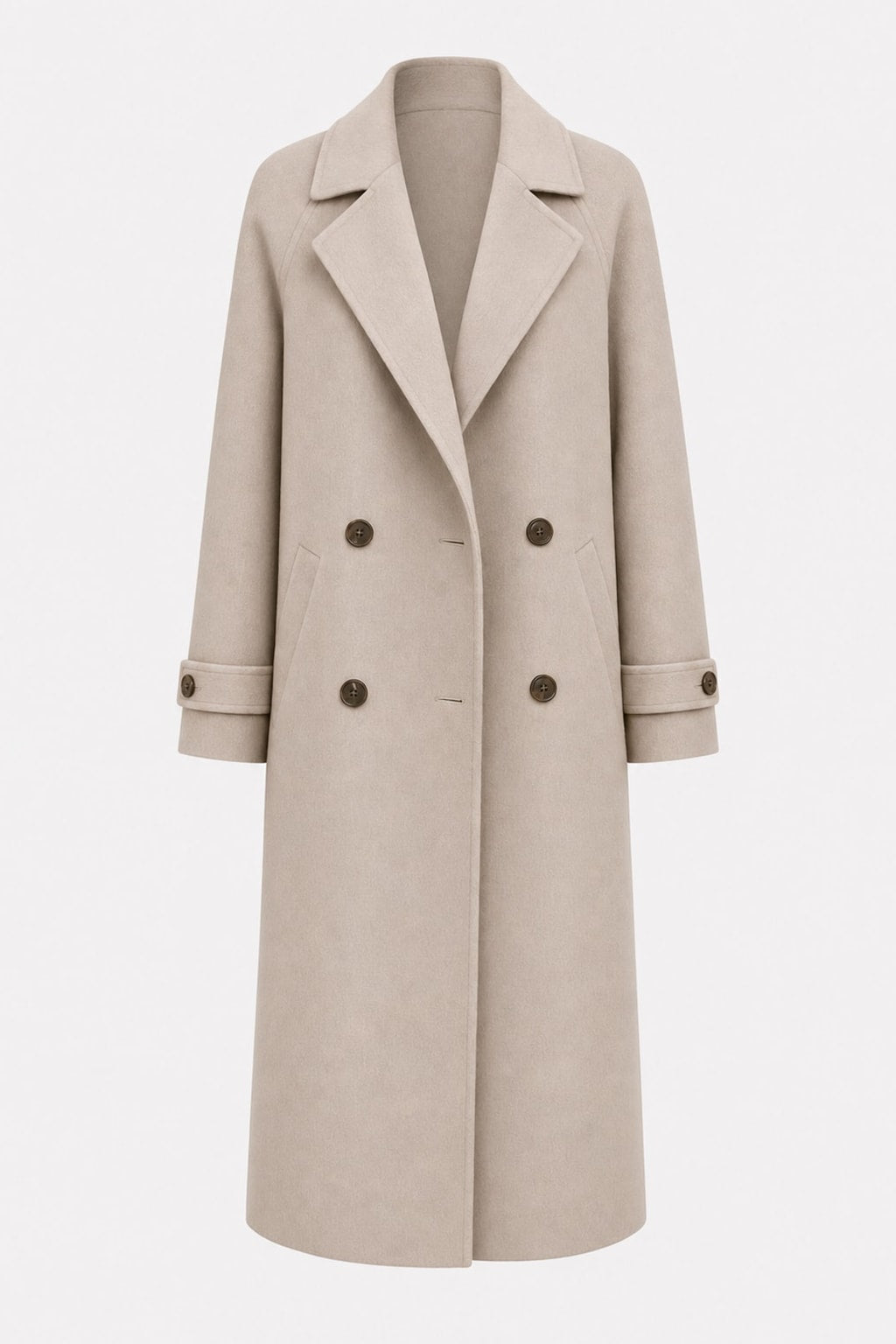Women's Wool Overcoat Warm Double Breasted Winter Coat - 1