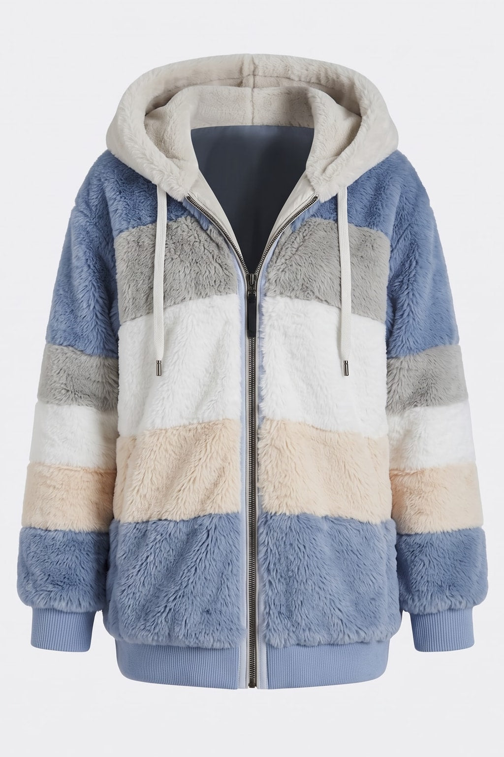 Women's Puffer Jacket with Faux-Fur Hood Warm Winter Coat - 1