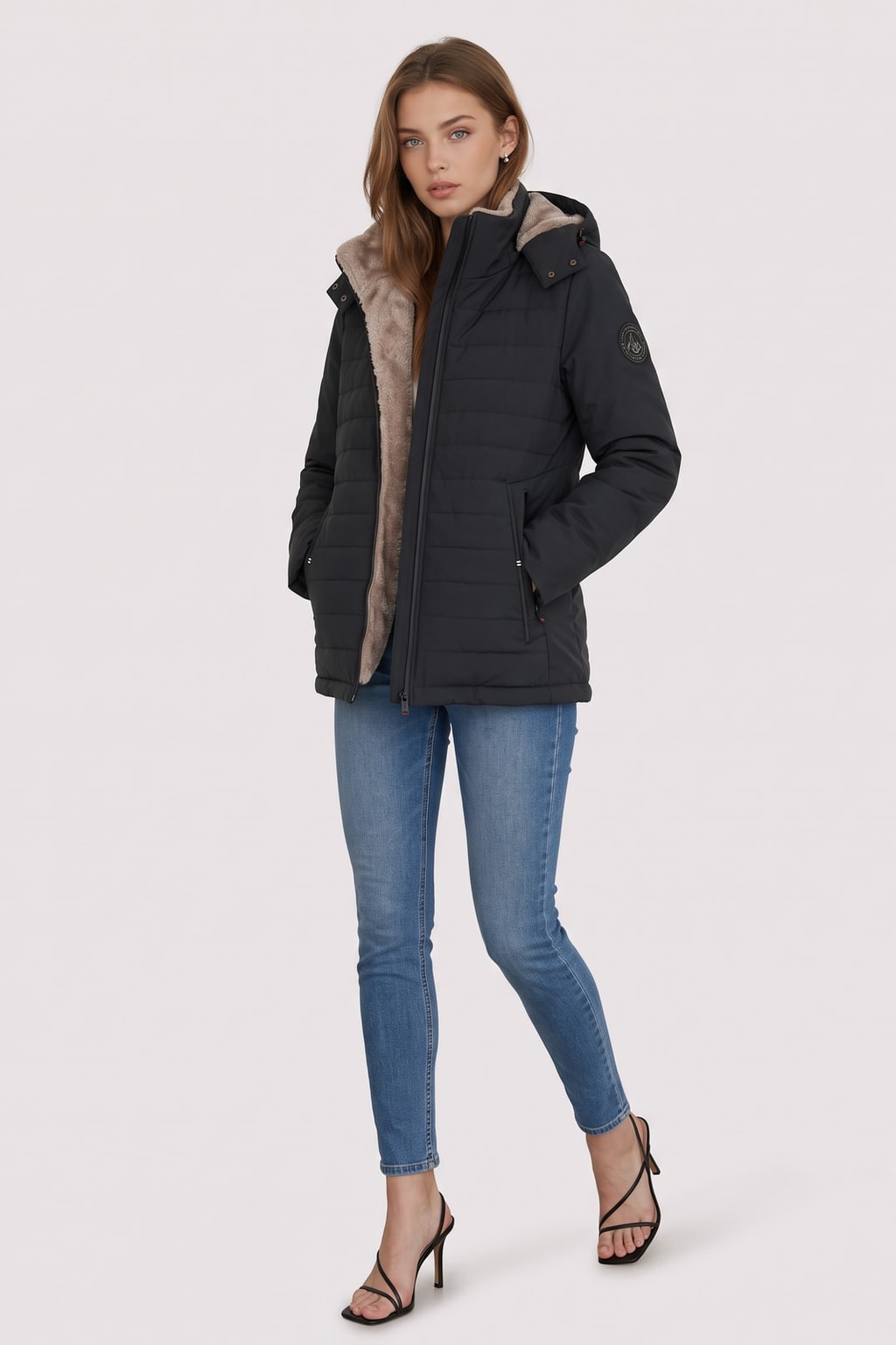 Hooded Insulated Winter Coat Quilted Warm Lining - 2