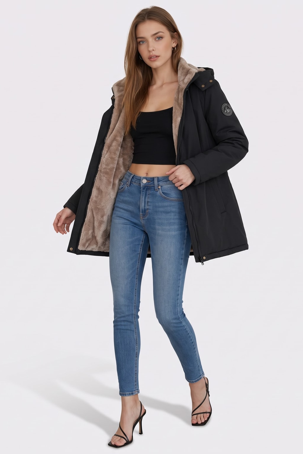 Hooded Insulated Winter Coat Quilted Warm Lining - 4