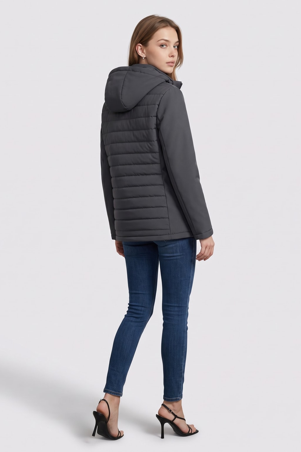 Hooded Insulated Winter Coat Quilted Warm Lining - 6