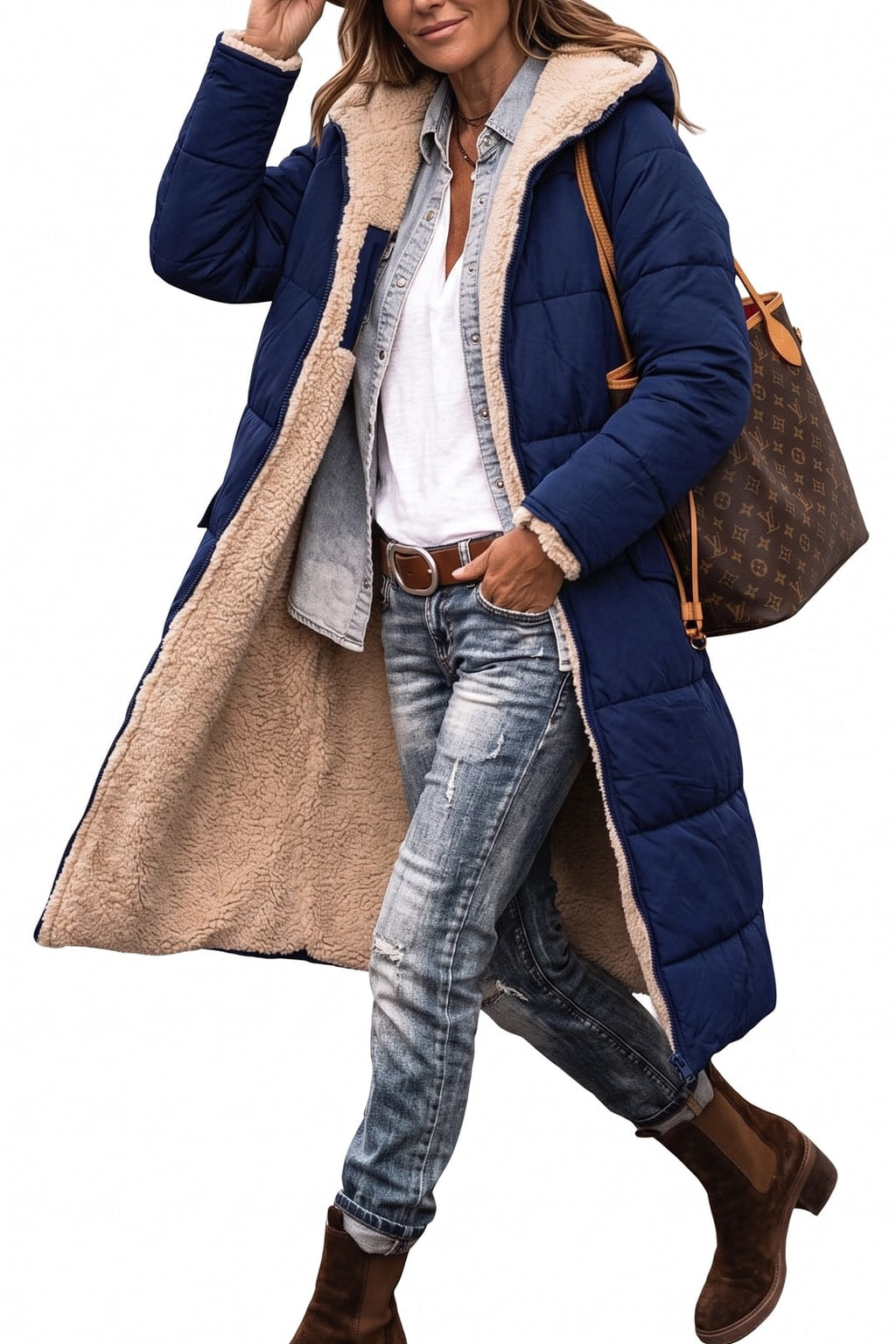 Reversible Tailored Coat Long Winter Fit - 8