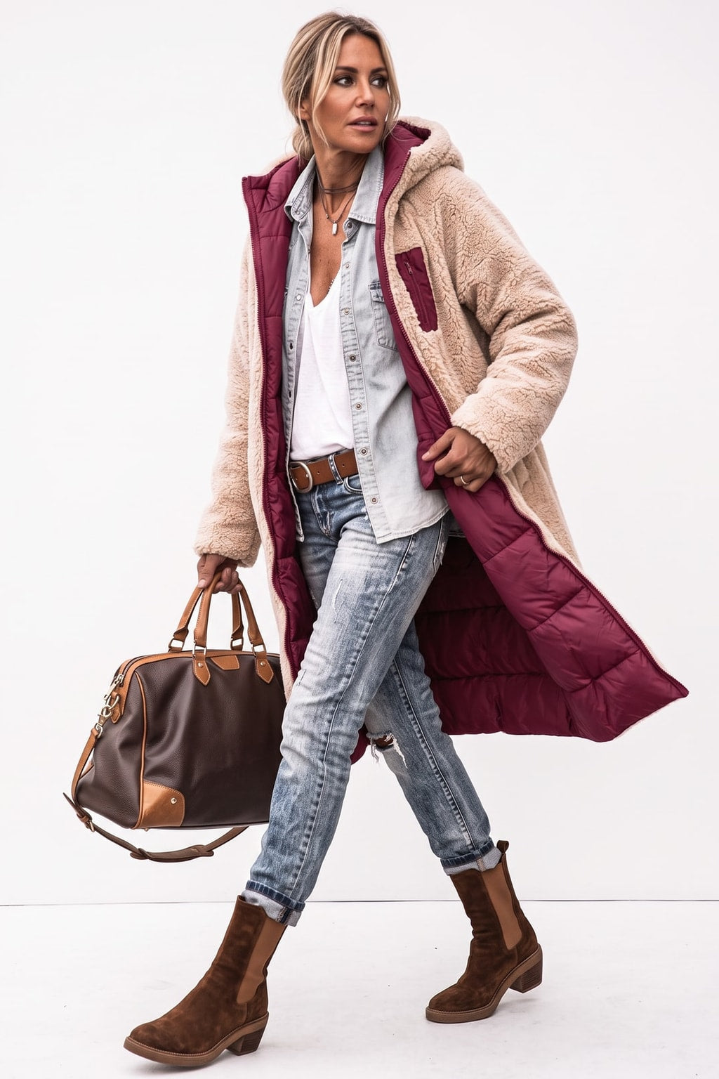 Reversible Tailored Coat Long Winter Fit - 13