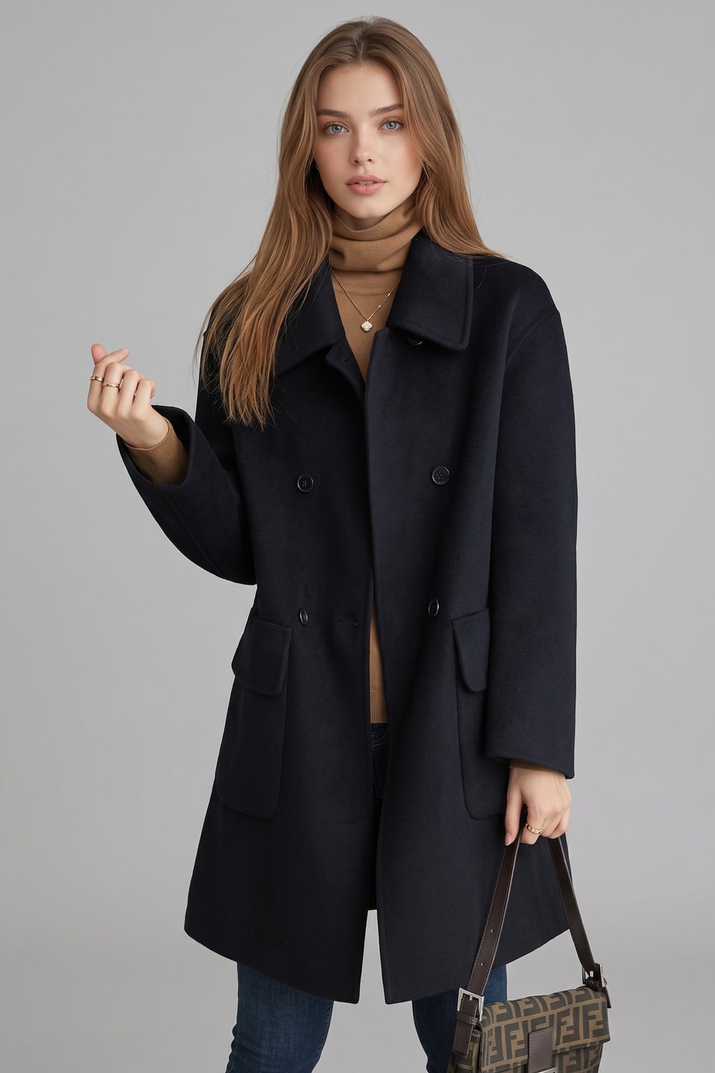 Cozy Formal Coat With Double Breasted Tailored Fit - 3