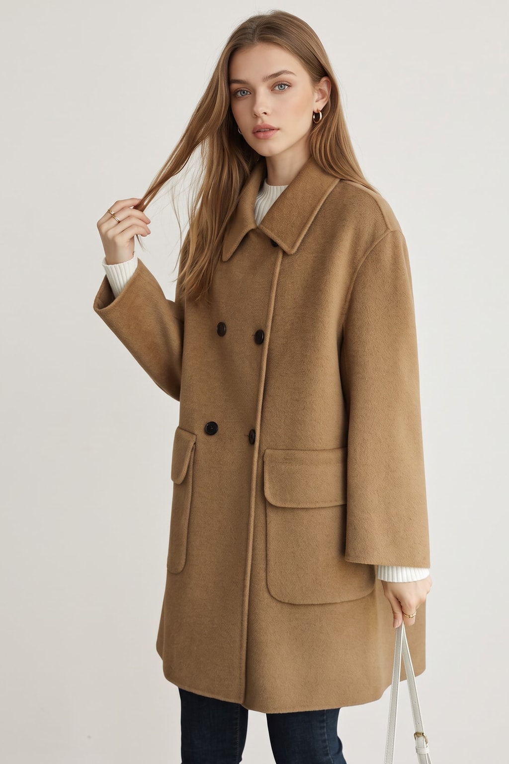 Cozy Formal Coat With Double Breasted Tailored Fit - 2