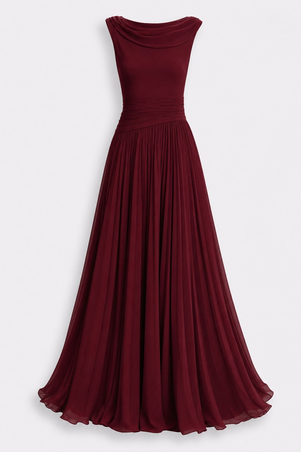 Ruched Midi Dress With Flowing Skirt - 1