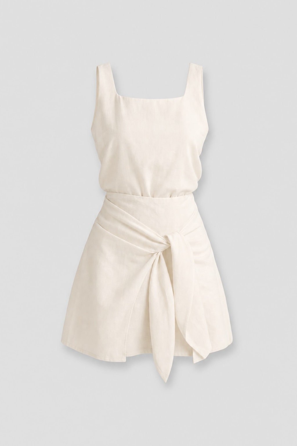 Linen Blend Top & Tie-Waist Skirt Set - 1