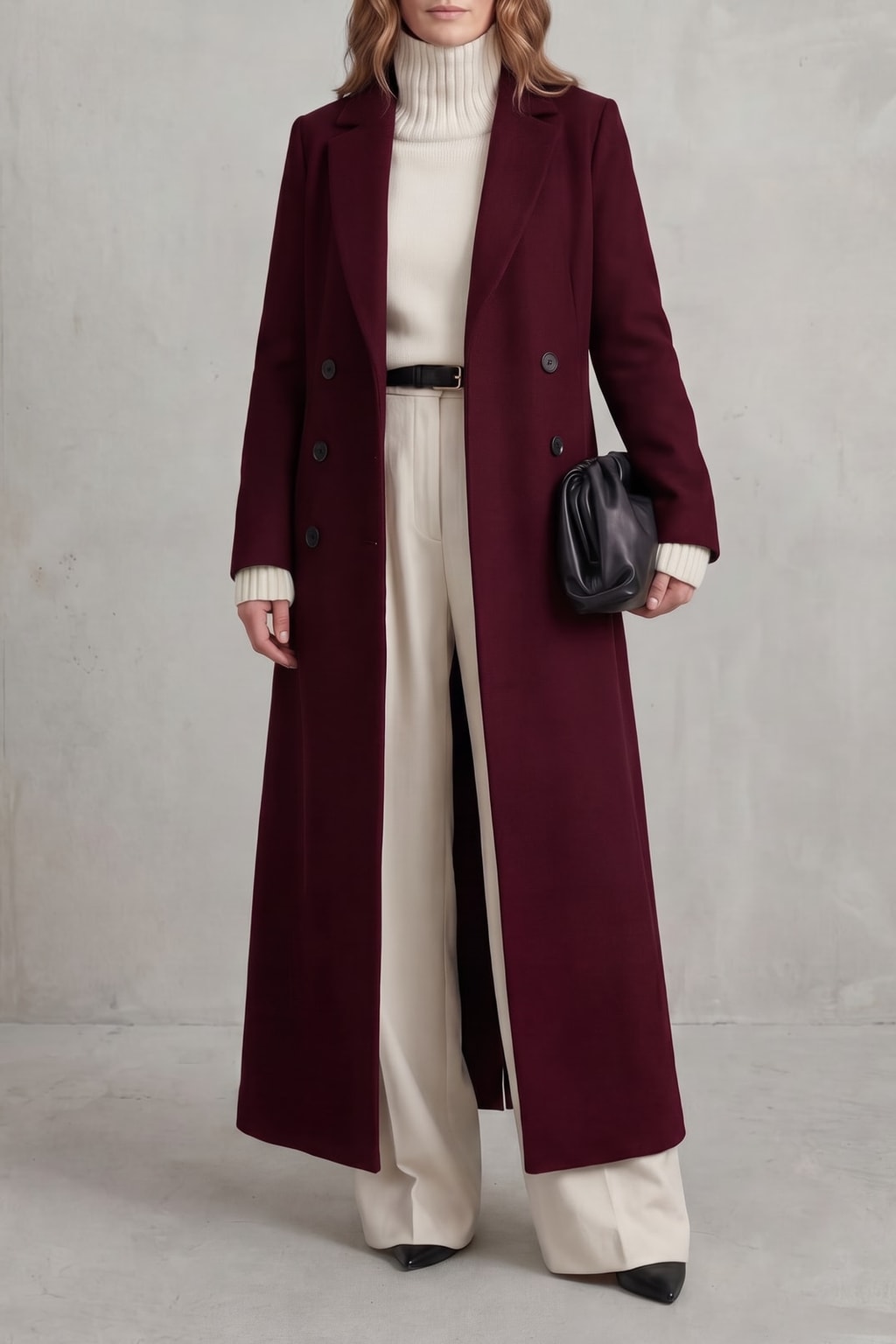 Warm Wool Blend Long Coat Double Breasted Tailored Fit - 5