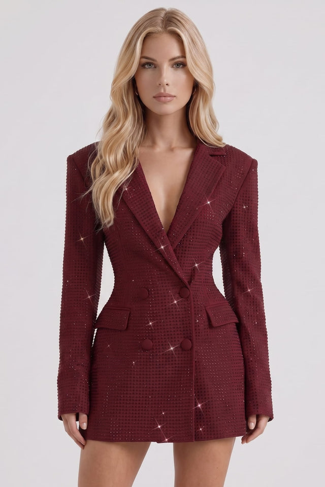 Blazer Mini Dress with Peak Lapels - 3