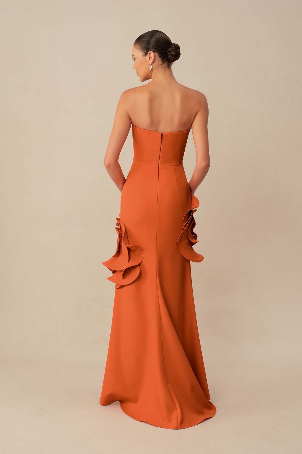 Crepe Strapless Mermaid Maxi Dress - 4