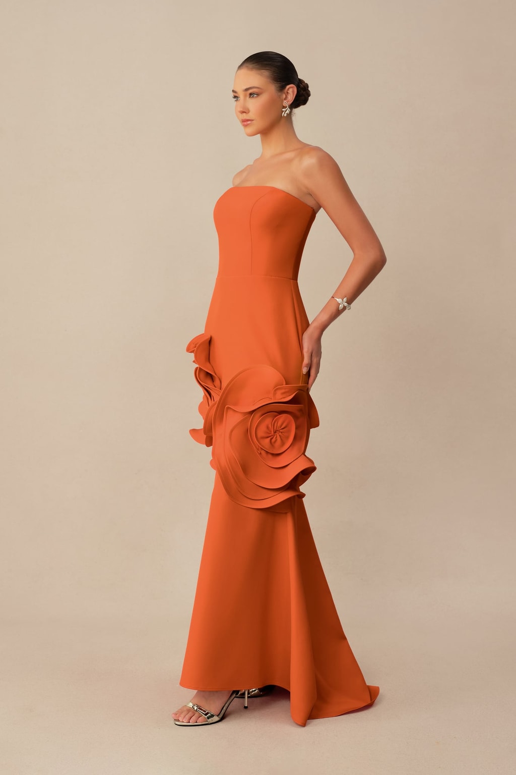 Crepe Strapless Mermaid Maxi Dress - 2